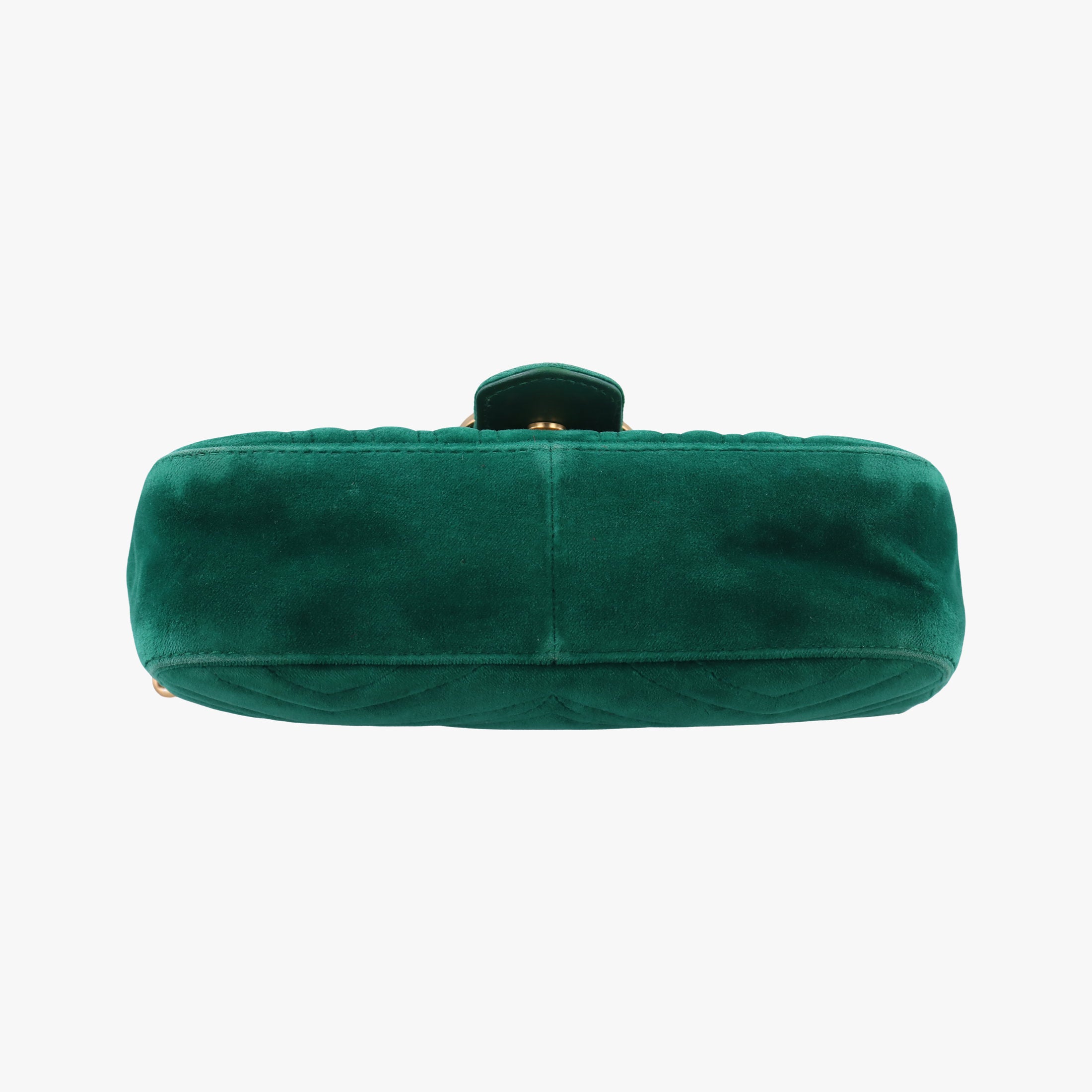 Pre-owned Gucci GG Marmont Green velour 446744 shoulderbag | stylenewstar