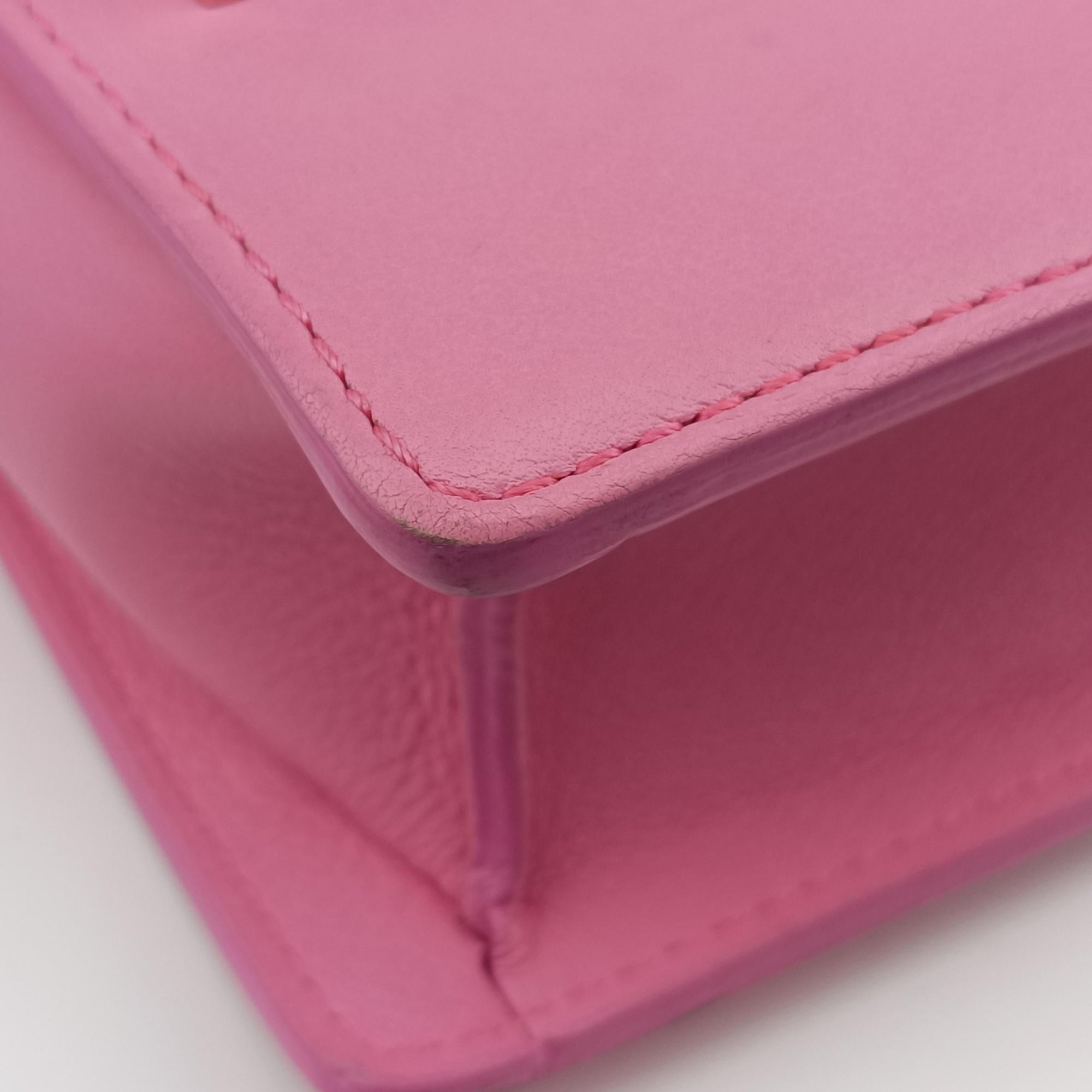 Secondhand Delvaux Madame Pink Leather×Sparkle Leather  shoulderbag | stylenewstar