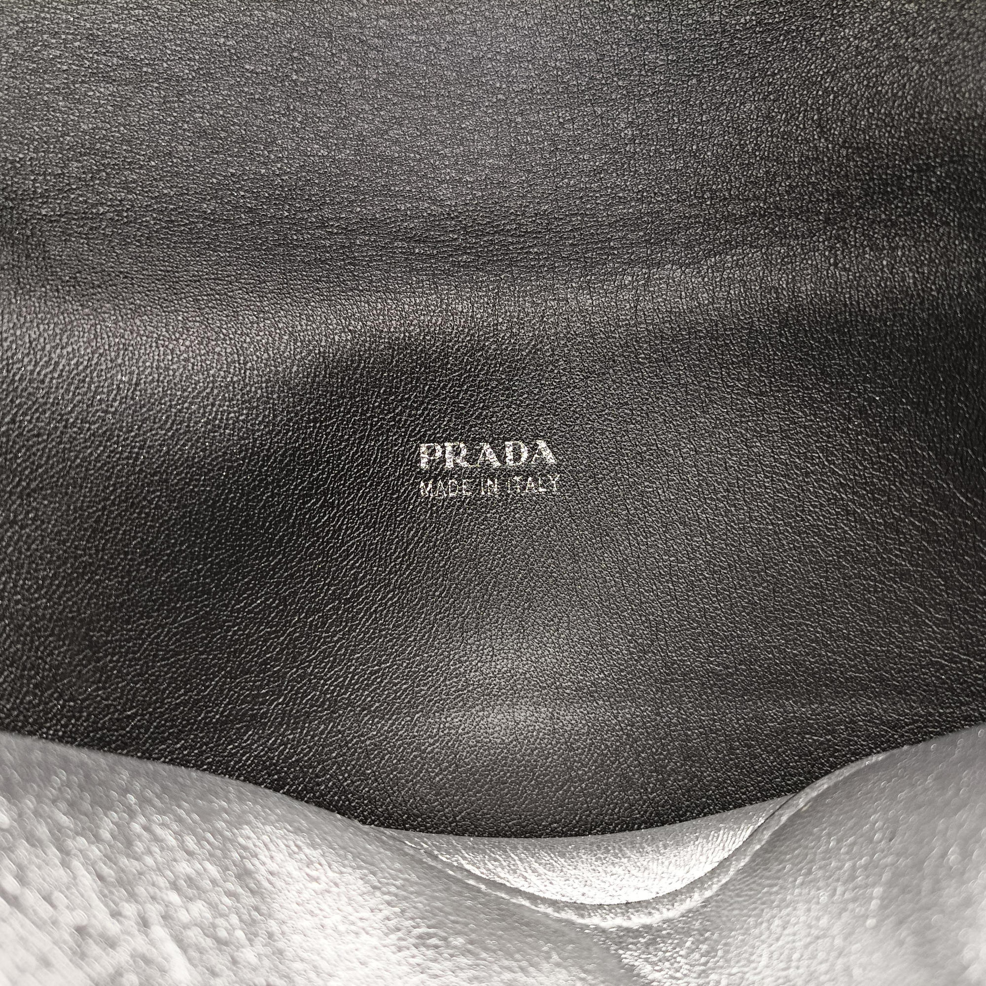 Pre-owned Prada Half Flap Double Turn Lock Silver Leather  shoulderbag | stylenewstar