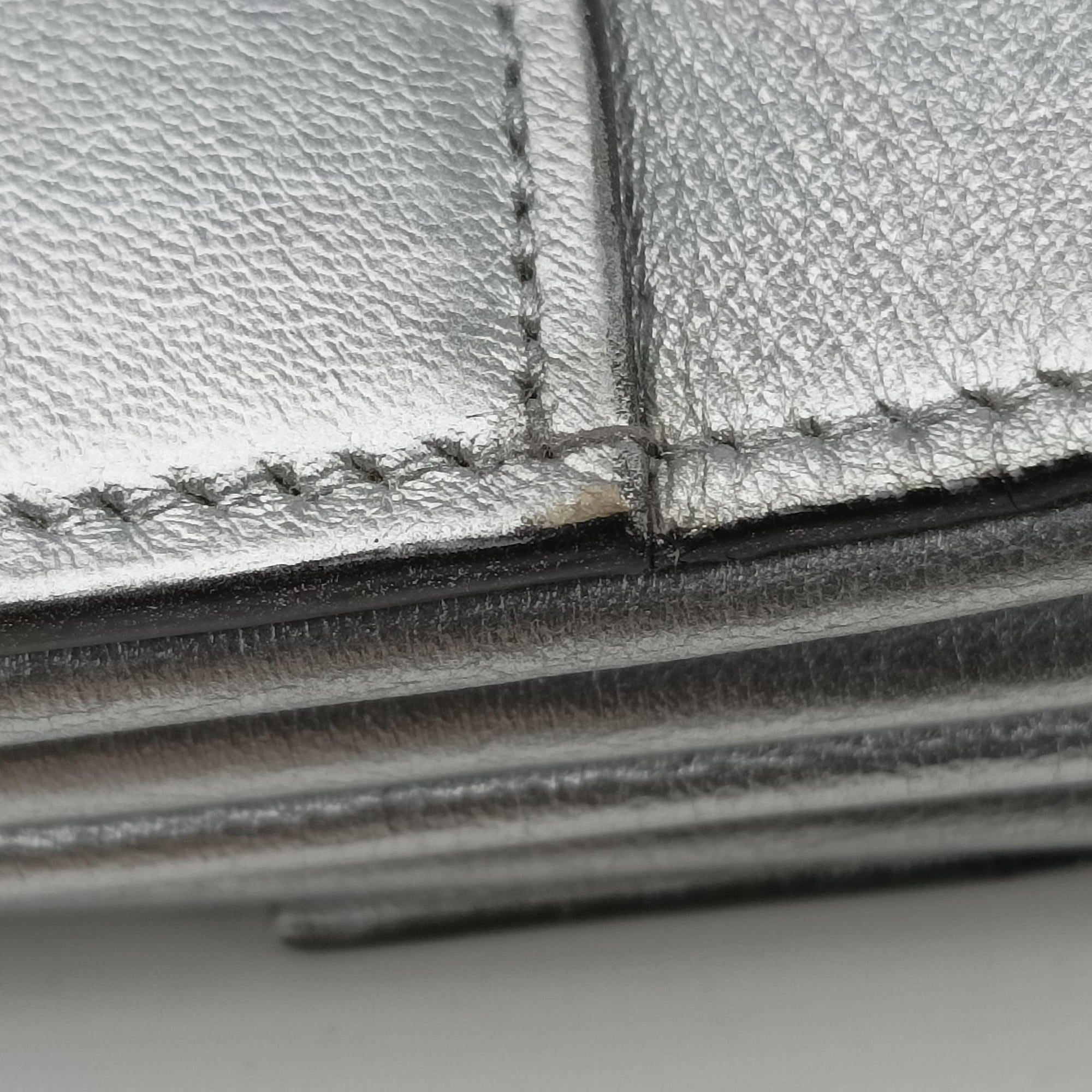 Pre-owned Prada Half Flap Double Turn Lock Silver Leather  shoulderbag | stylenewstar