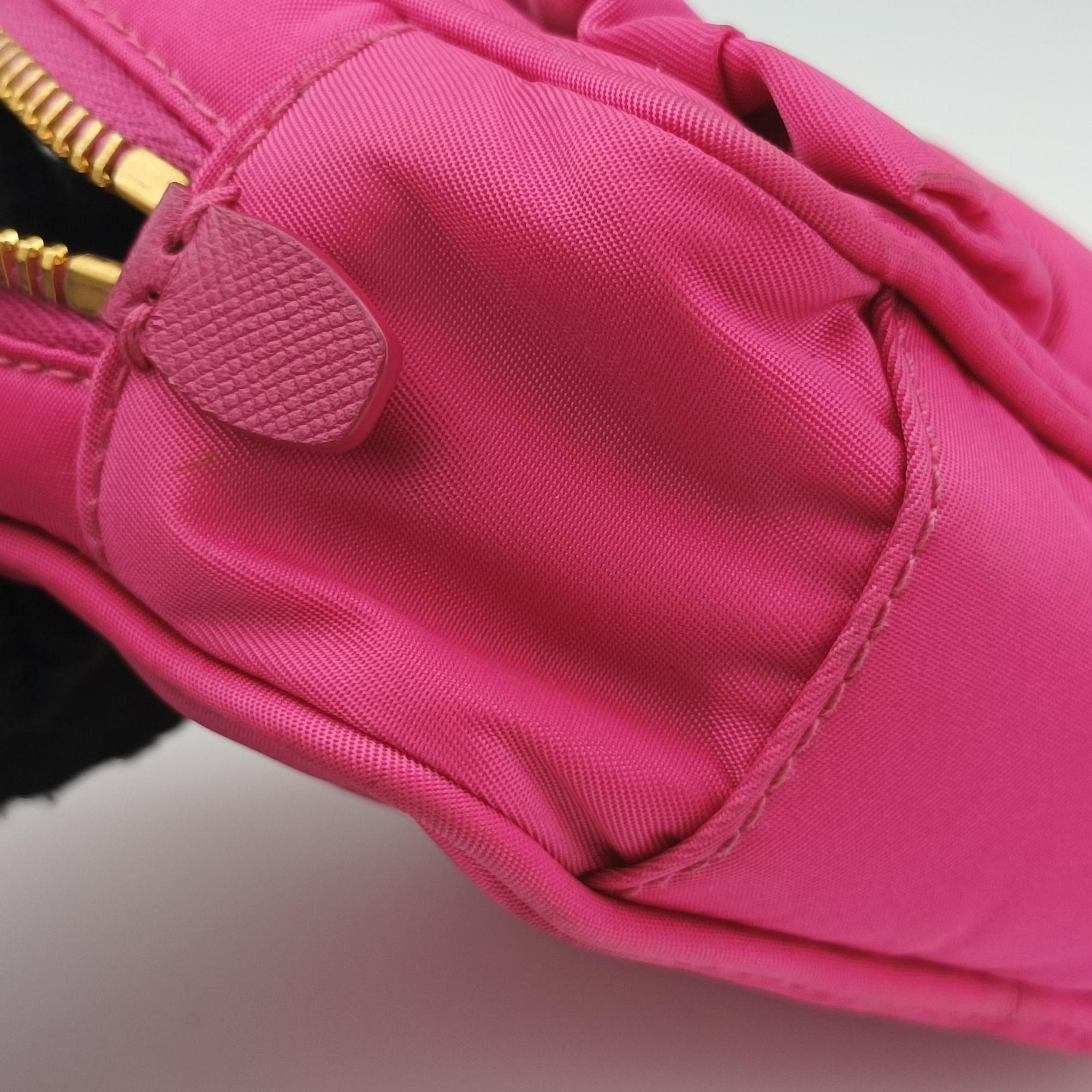 Secondhand Prada Fiocco Tessuto Ribbon Rose nylon 1NF727 shoulderbag | stylenewstar