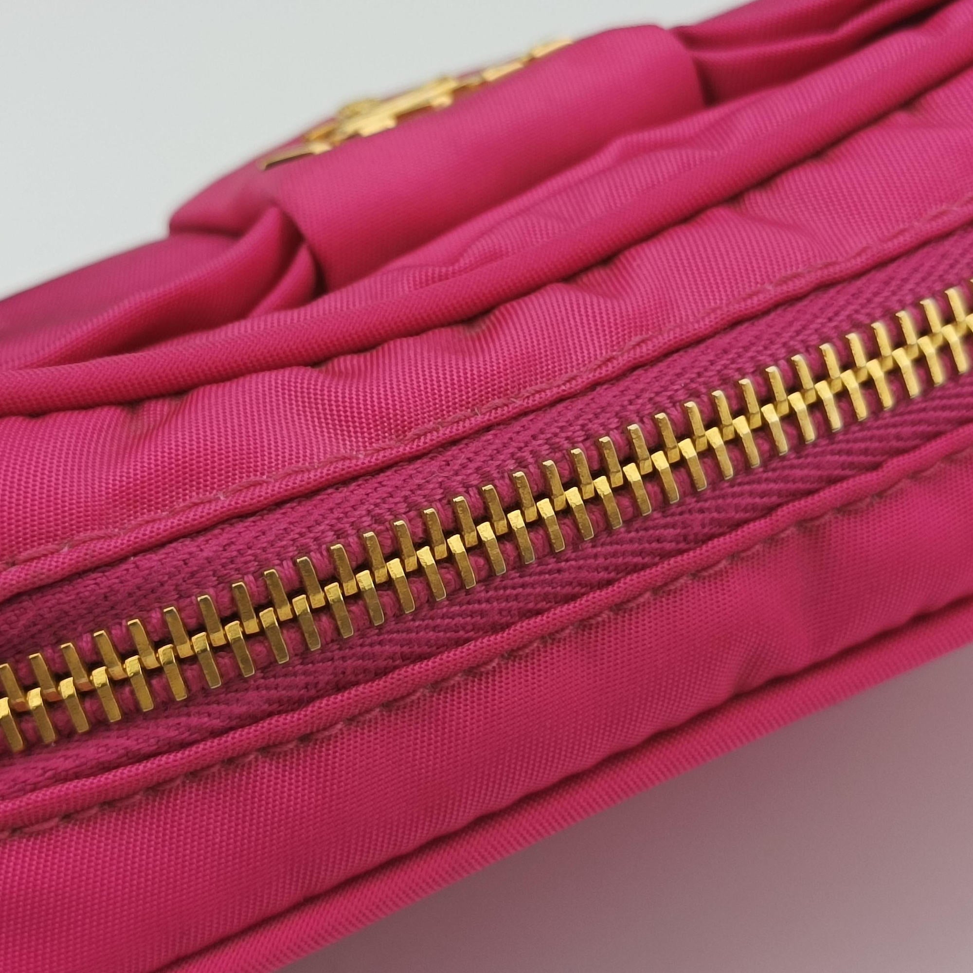 Secondhand Prada Fiocco Tessuto Ribbon Rose nylon 1NF727 shoulderbag | stylenewstar