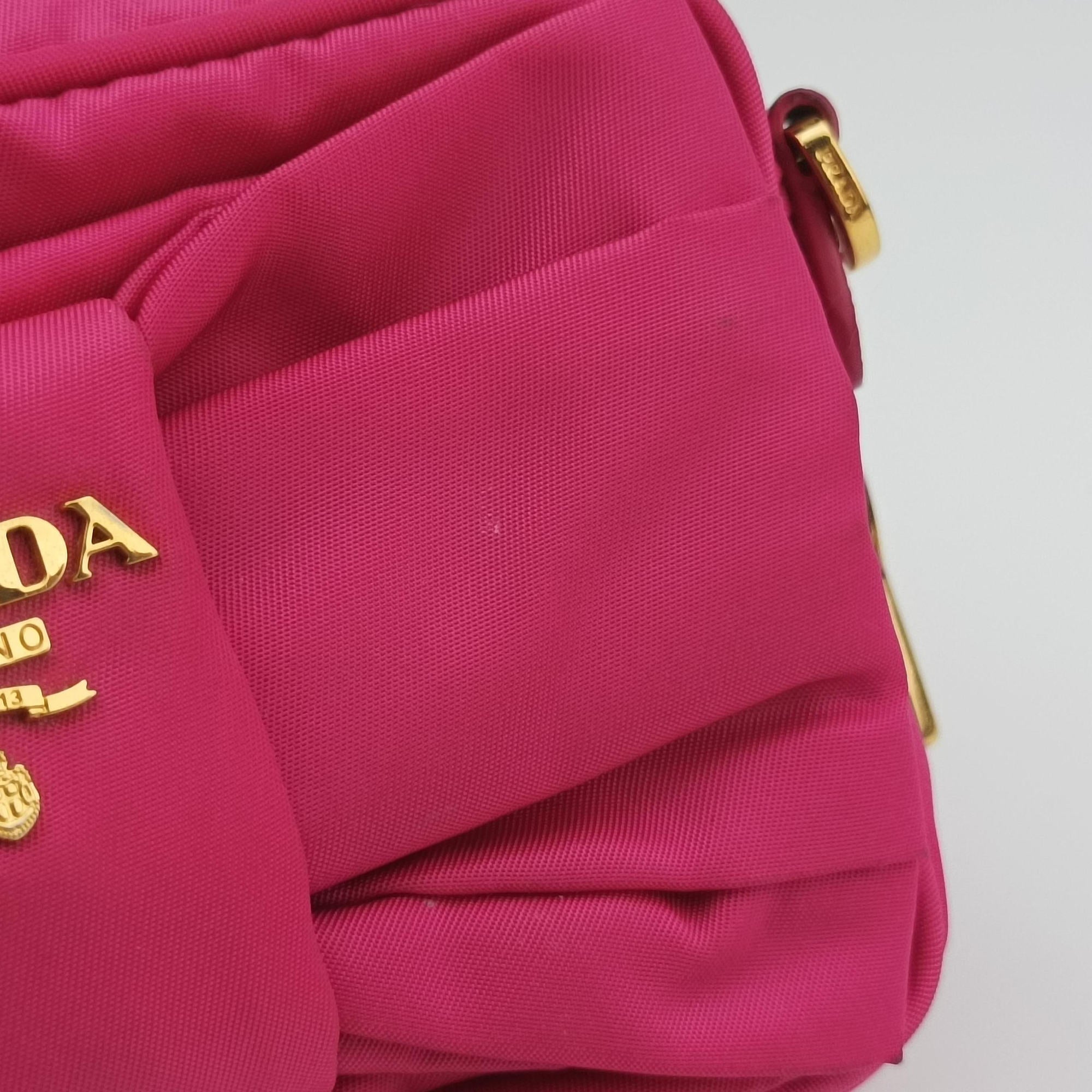Secondhand Prada Fiocco Tessuto Ribbon Rose nylon 1NF727 shoulderbag | stylenewstar