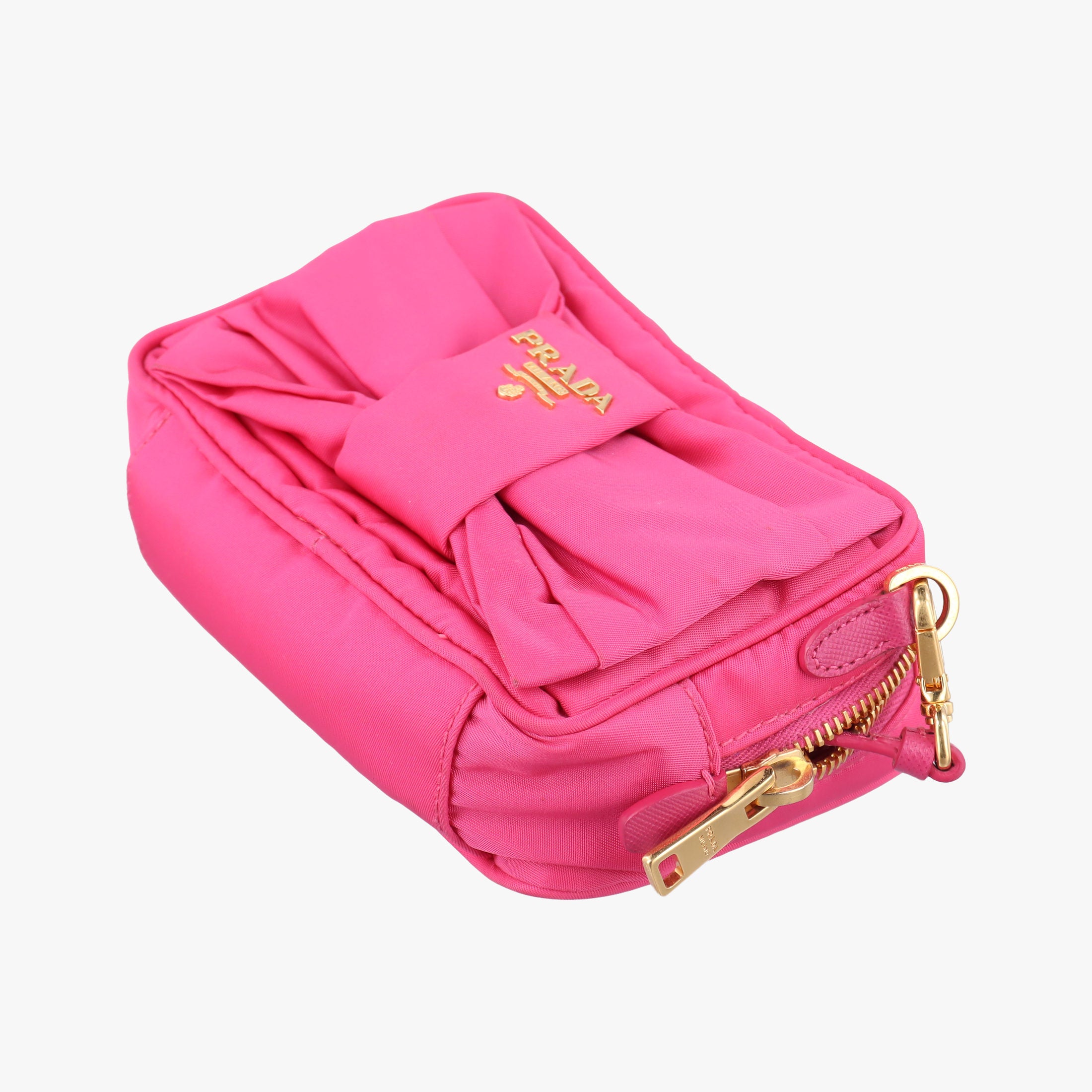 Secondhand Prada Fiocco Tessuto Ribbon Rose nylon 1NF727 shoulderbag | stylenewstar