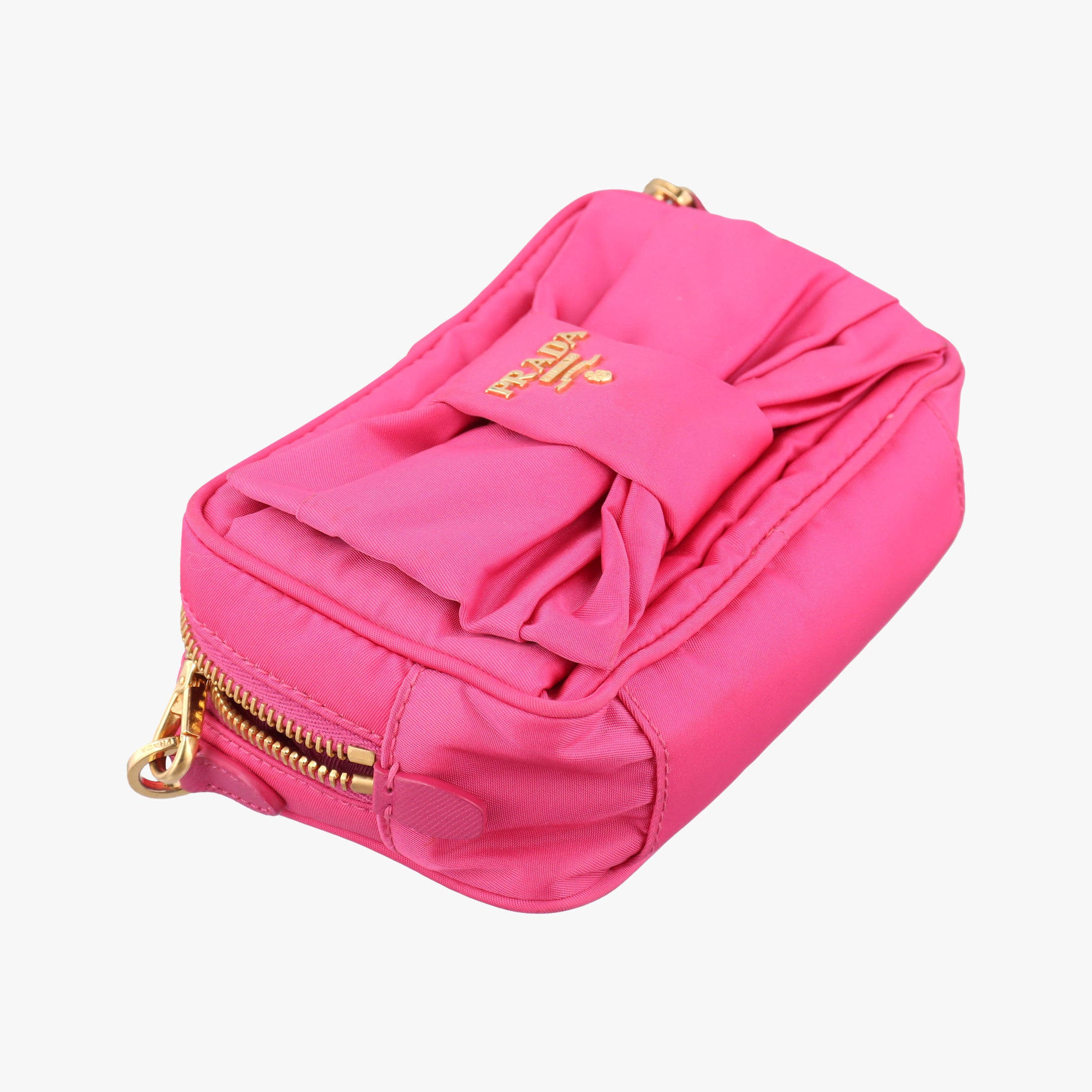 Secondhand Prada Fiocco Tessuto Ribbon Rose nylon 1NF727 shoulderbag | stylenewstar