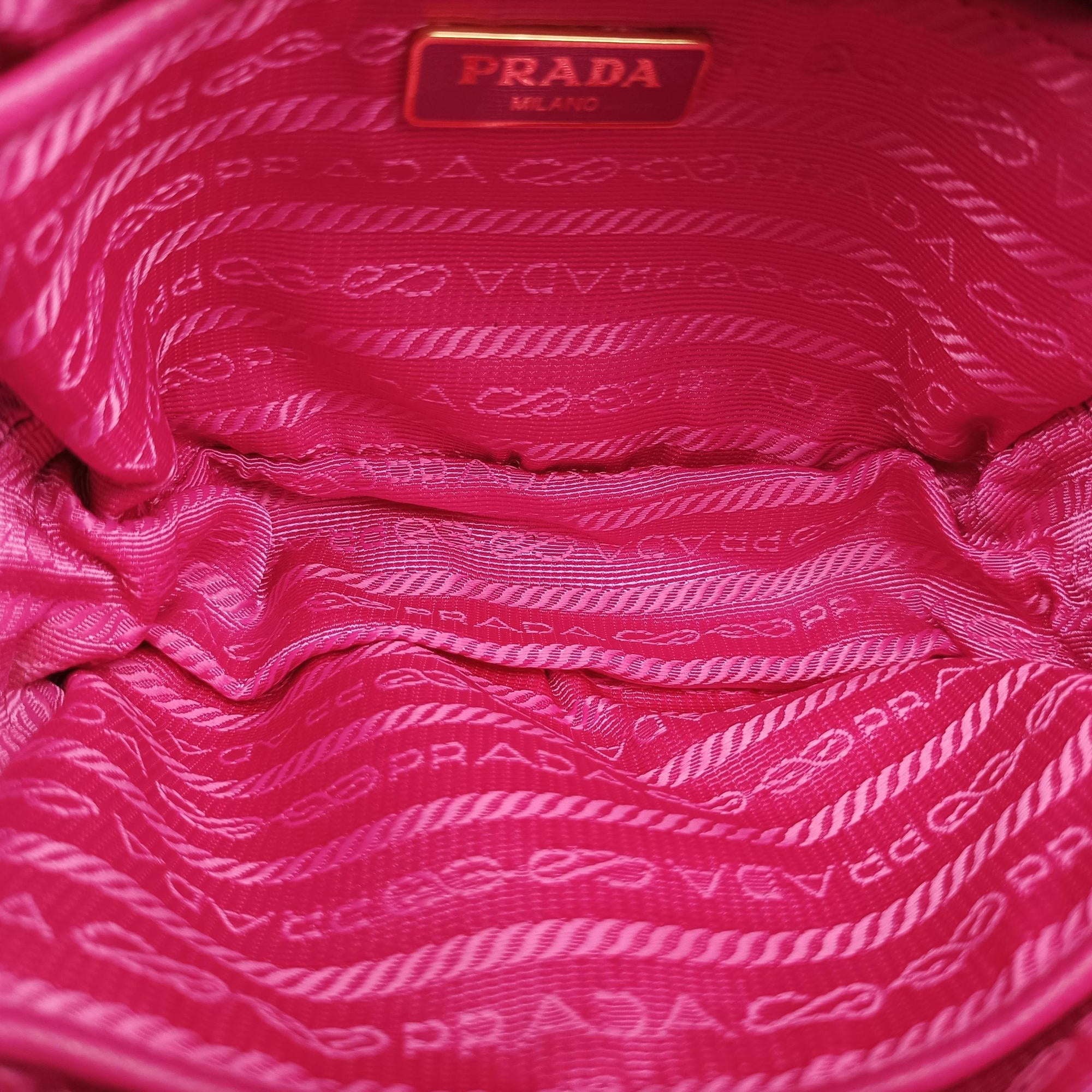 Secondhand Prada Fiocco Tessuto Ribbon Rose nylon 1NF727 shoulderbag | stylenewstar