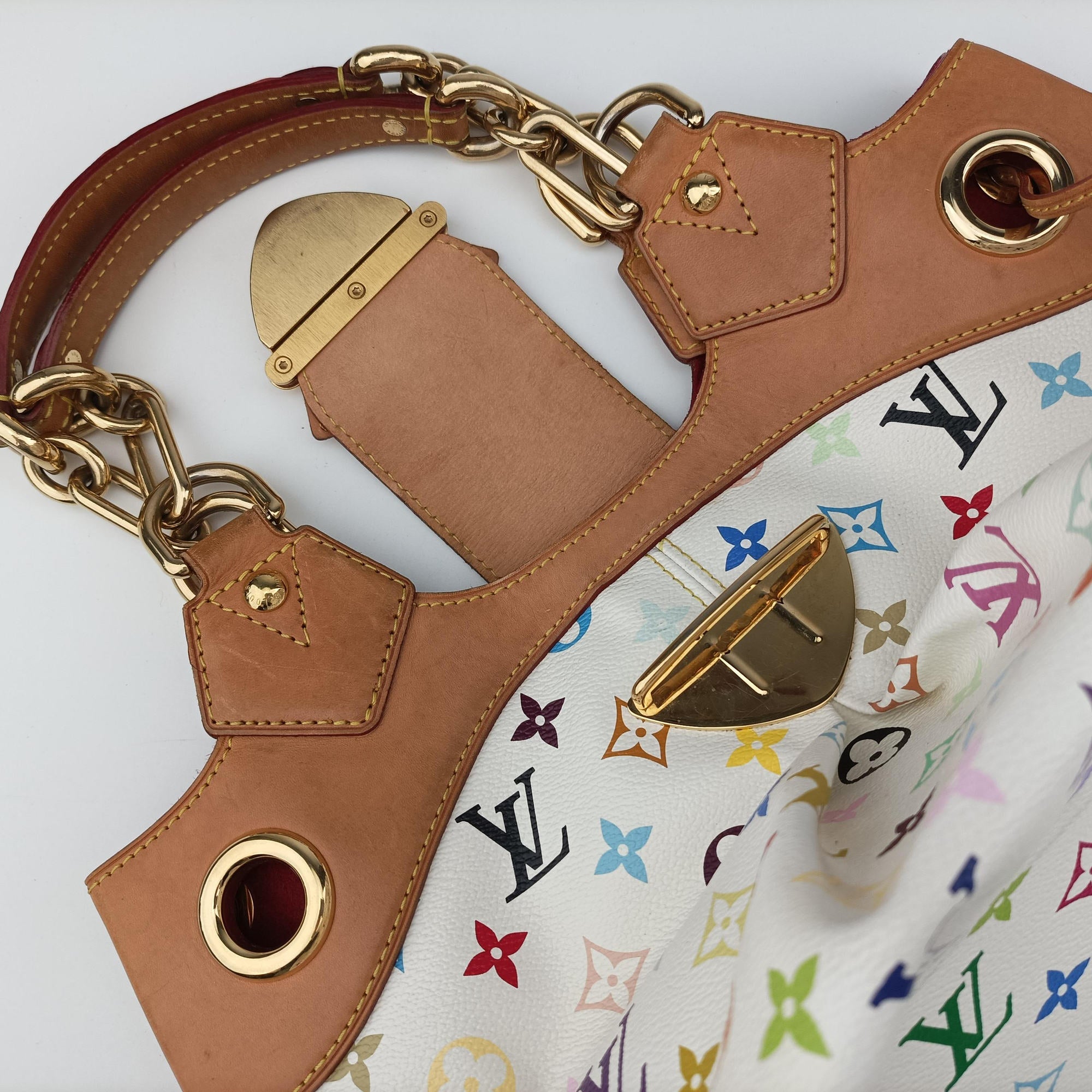 Secondhand Louis Vuitton URSULA white Monogram Multicolor M40123 handbag | stylenewstar