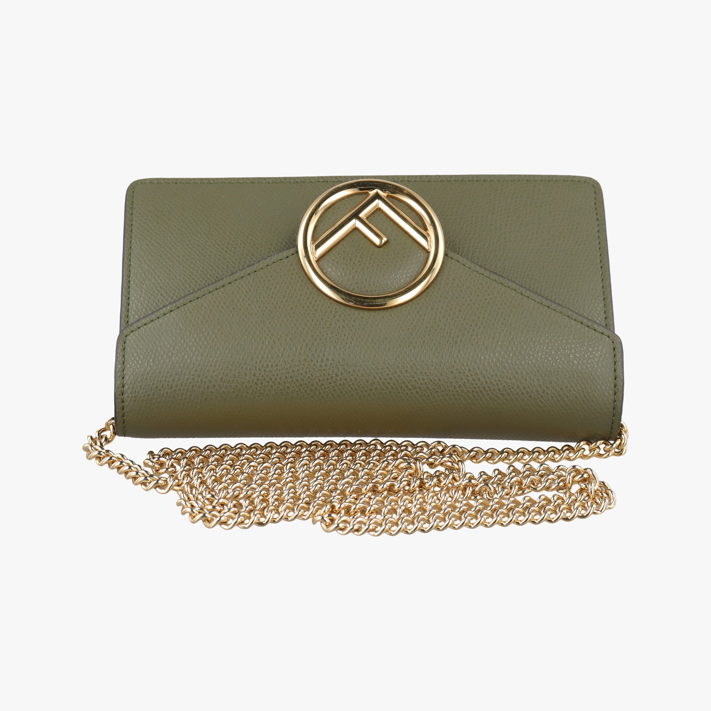 Vintage Fendi F is Green Leather 8BM005 shoulderbag | stylenewstar
