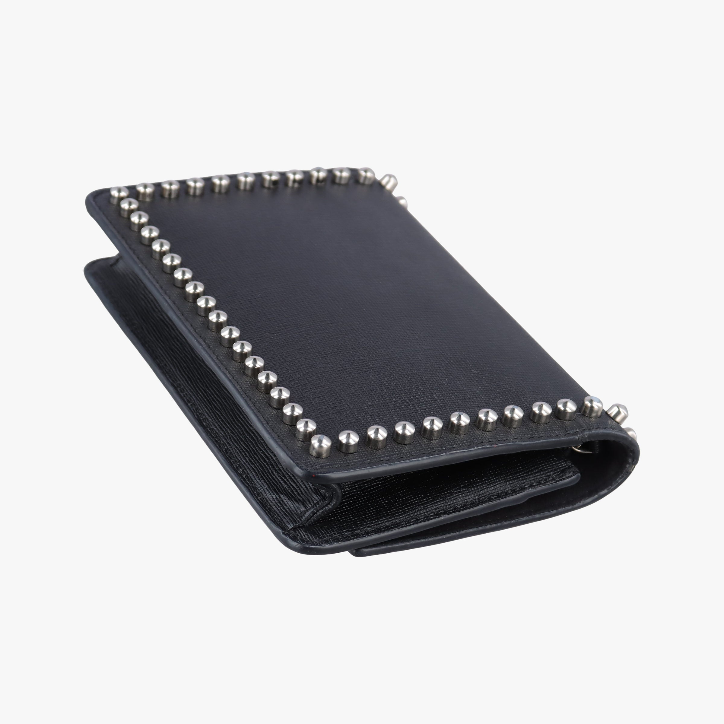 Secondhand Fendi Karlito Lagerfeld Studded Black Leather 8M0346 shoulderbag | stylenewstar