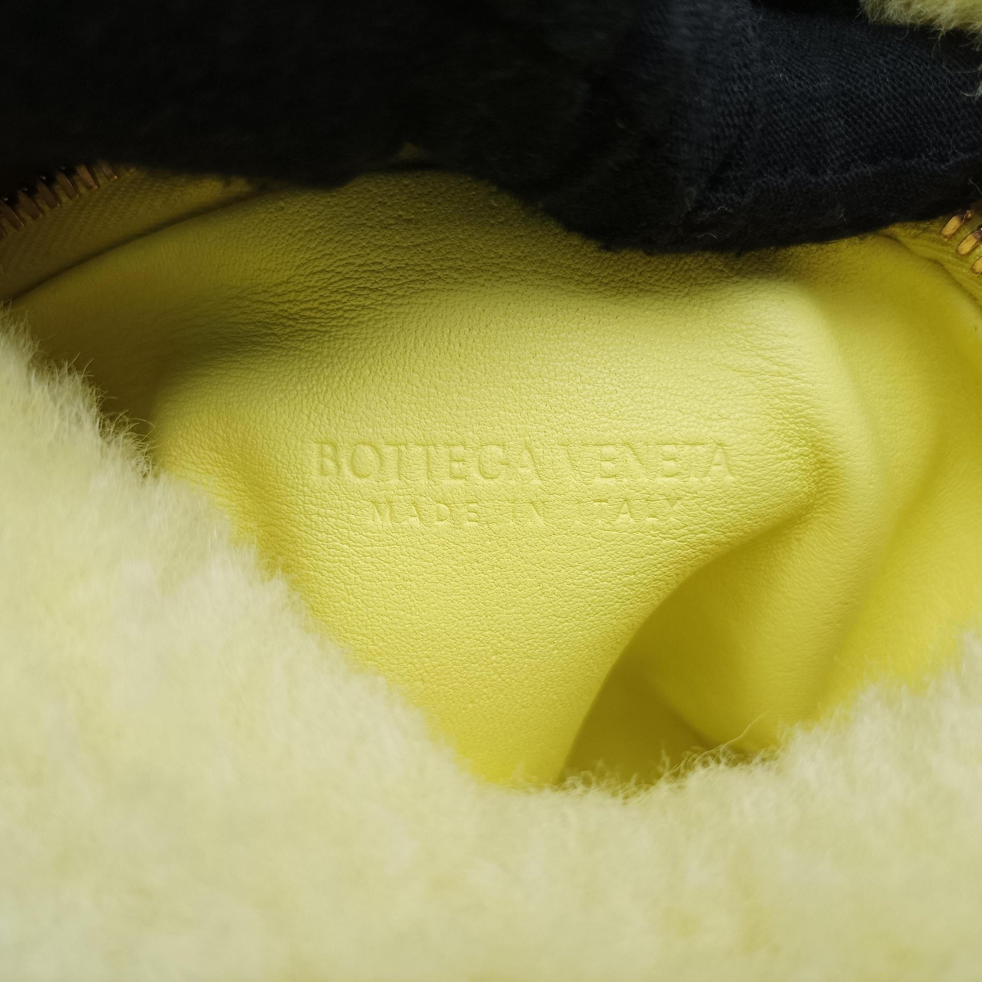 Pre-owned Bottega Veneta The Jodie Yellow Fur  handbag | stylenewstar