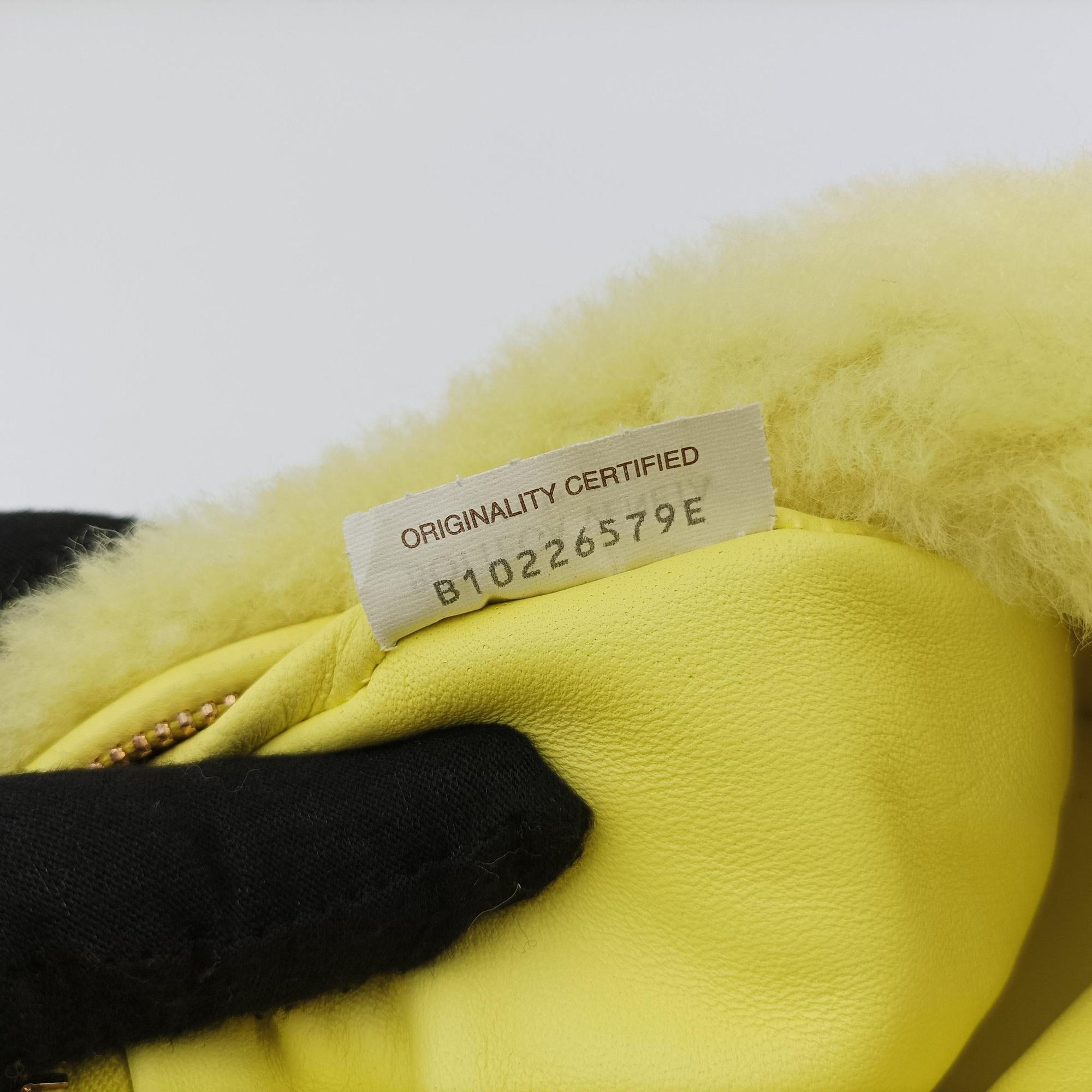 Pre-owned Bottega Veneta The Jodie Yellow Fur  handbag | stylenewstar