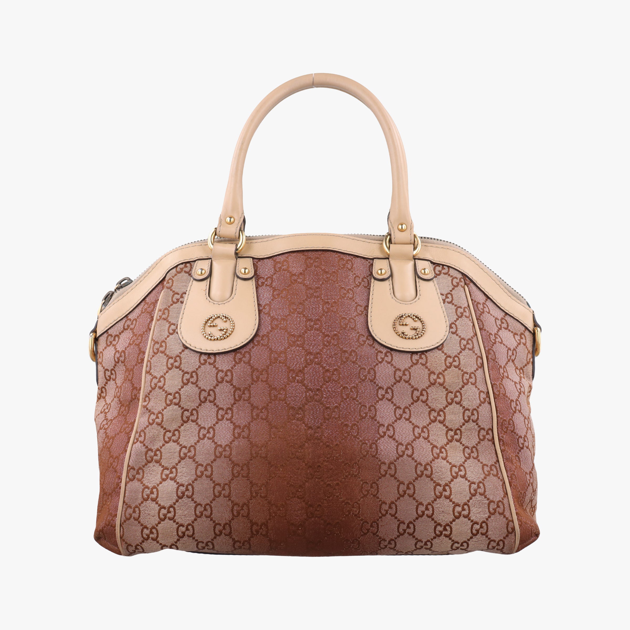 Vintage Gucci Scarlett Beige × Brownish Red canvas×leather 282299 handbag | stylenewstar
