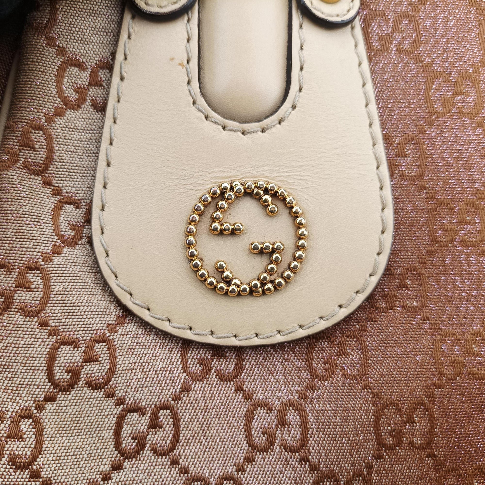 Vintage Gucci Scarlett Beige × Brownish Red canvas×leather 282299 handbag | stylenewstar