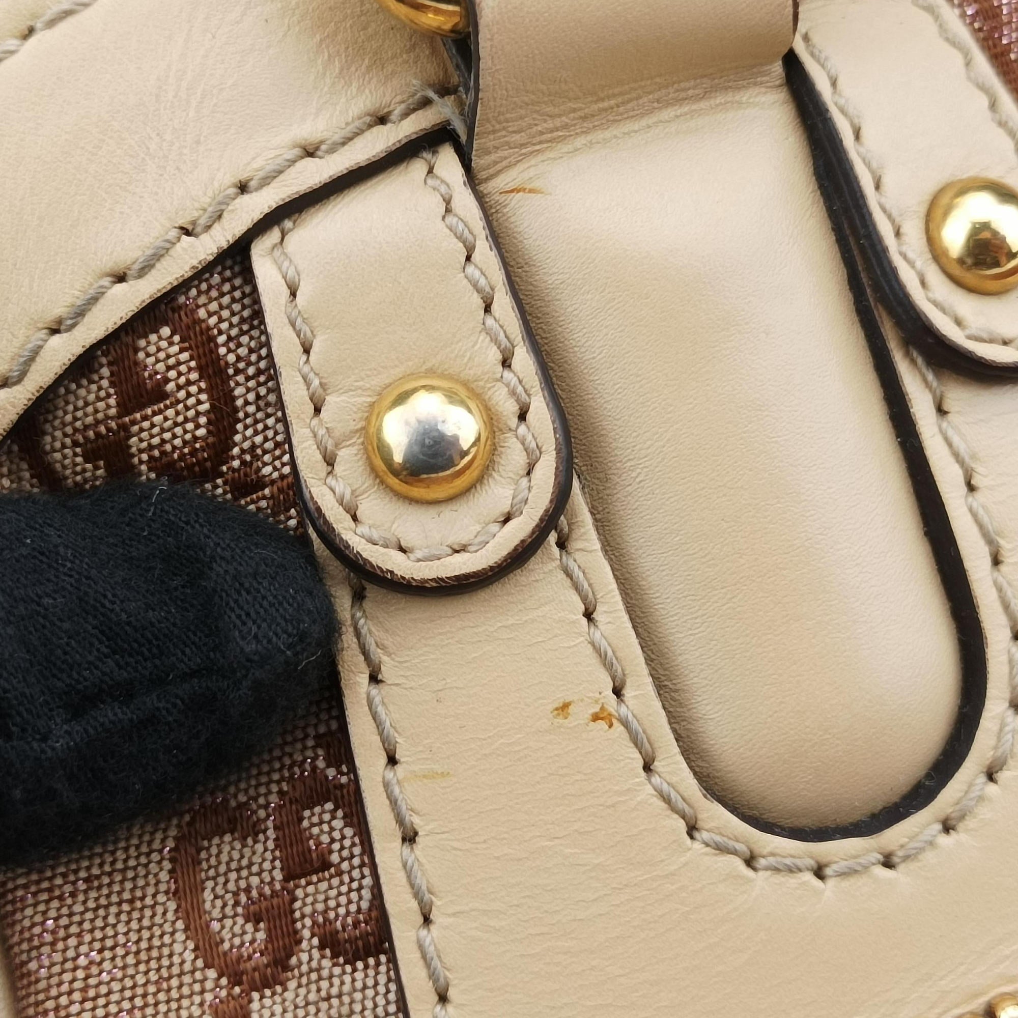 Vintage Gucci Scarlett Beige × Brownish Red canvas×leather 282299 handbag | stylenewstar