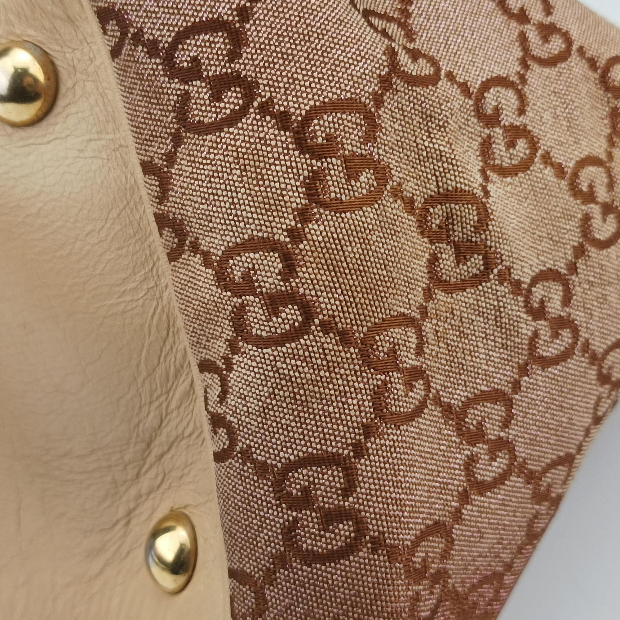 Vintage Gucci Scarlett Beige × Brownish Red canvas×leather 282299 handbag | stylenewstar