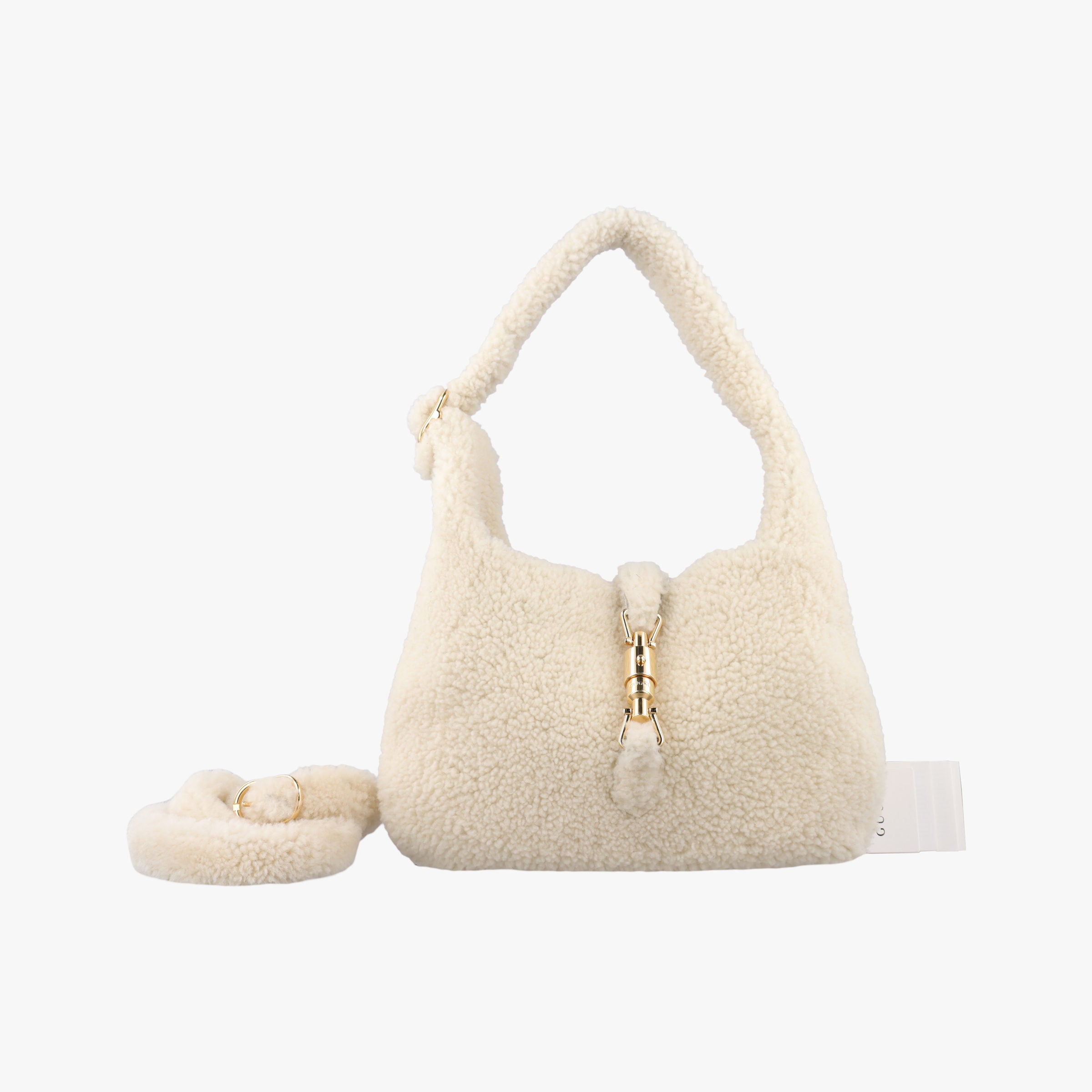 Pre-owned Gucci JACKIE 1961 Beige Fur 636709 shoulderbag | stylenewstar