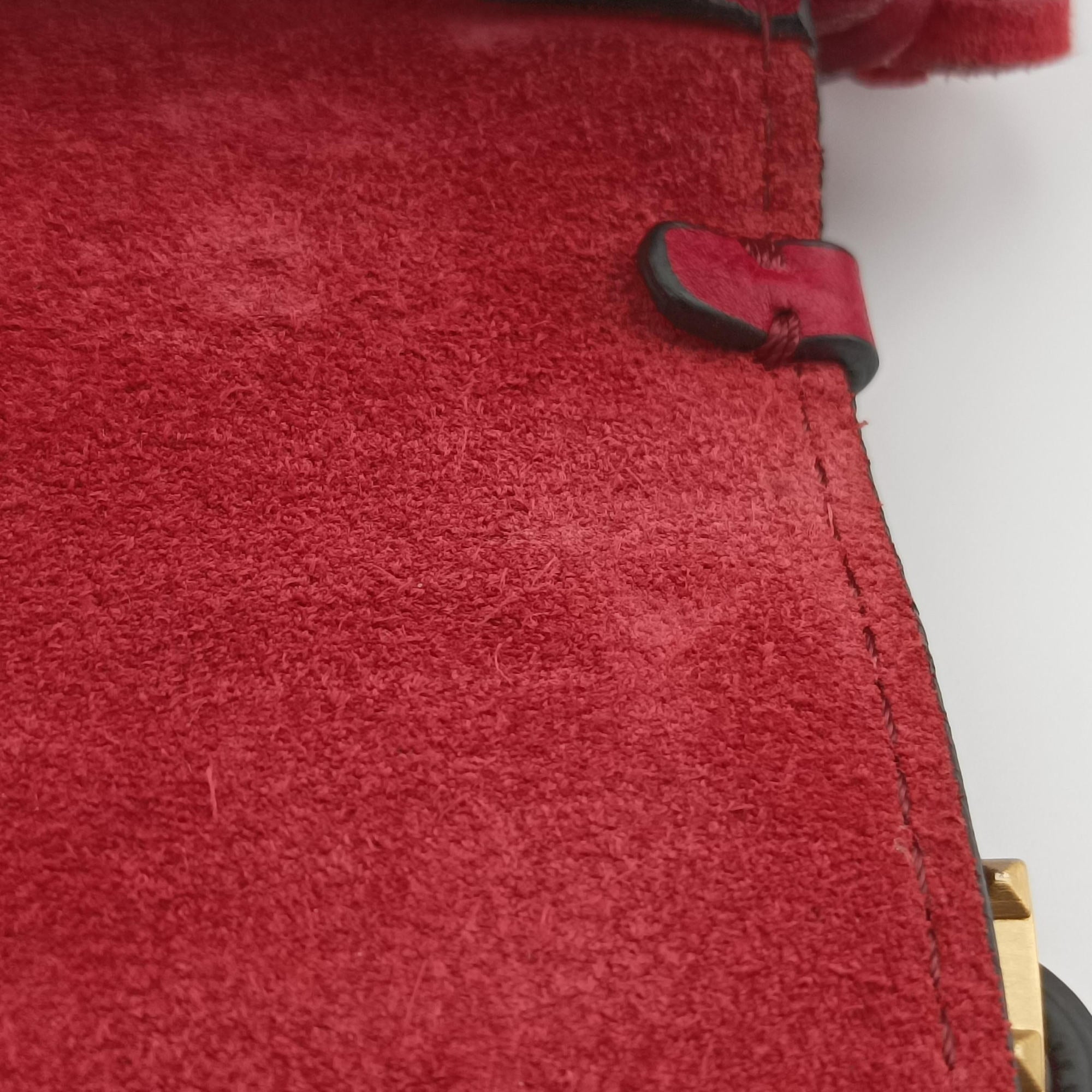 Vintage Valentino Griffin Fringe Red Leather  handbag | stylenewstar