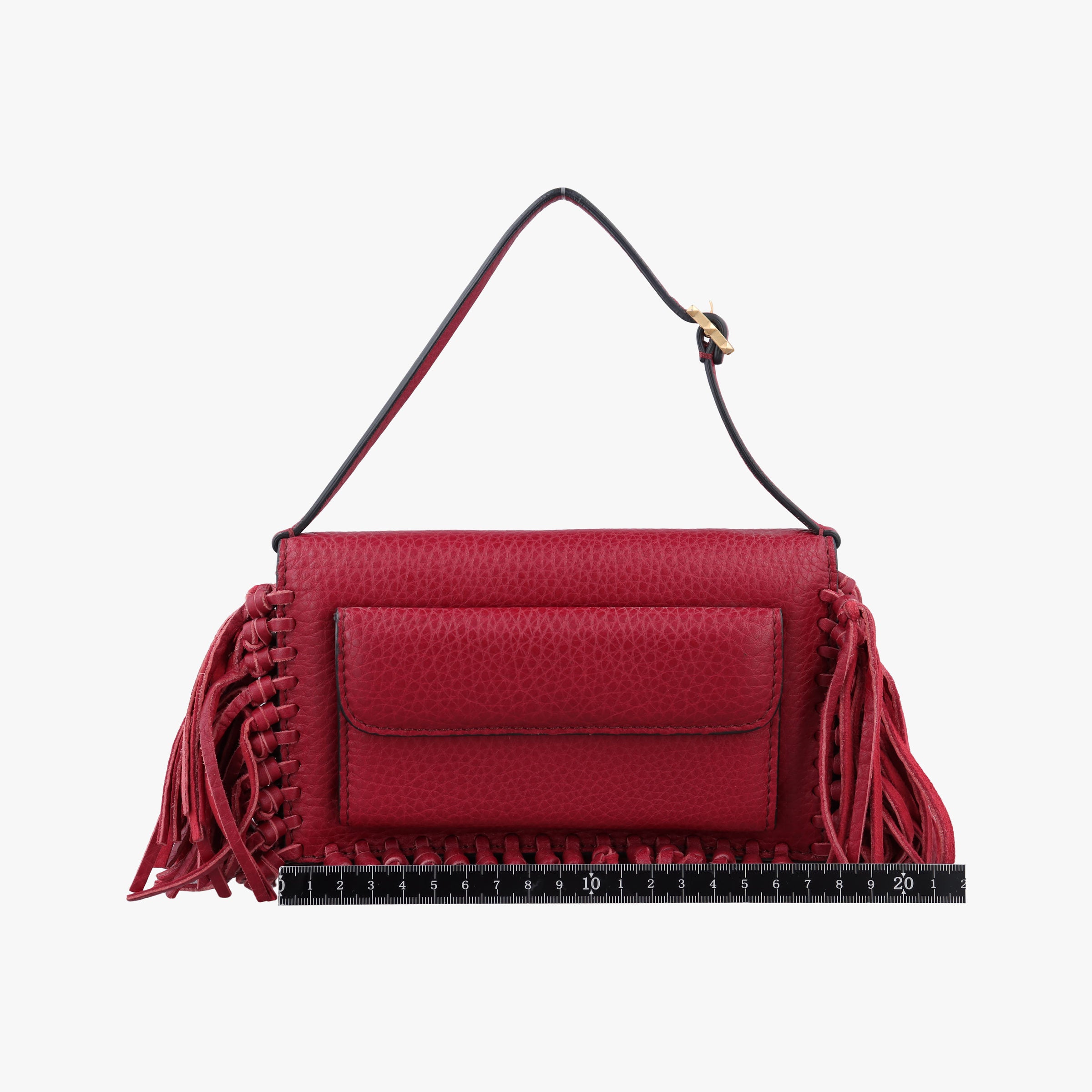 Vintage Valentino Griffin Fringe Red Leather  handbag | stylenewstar