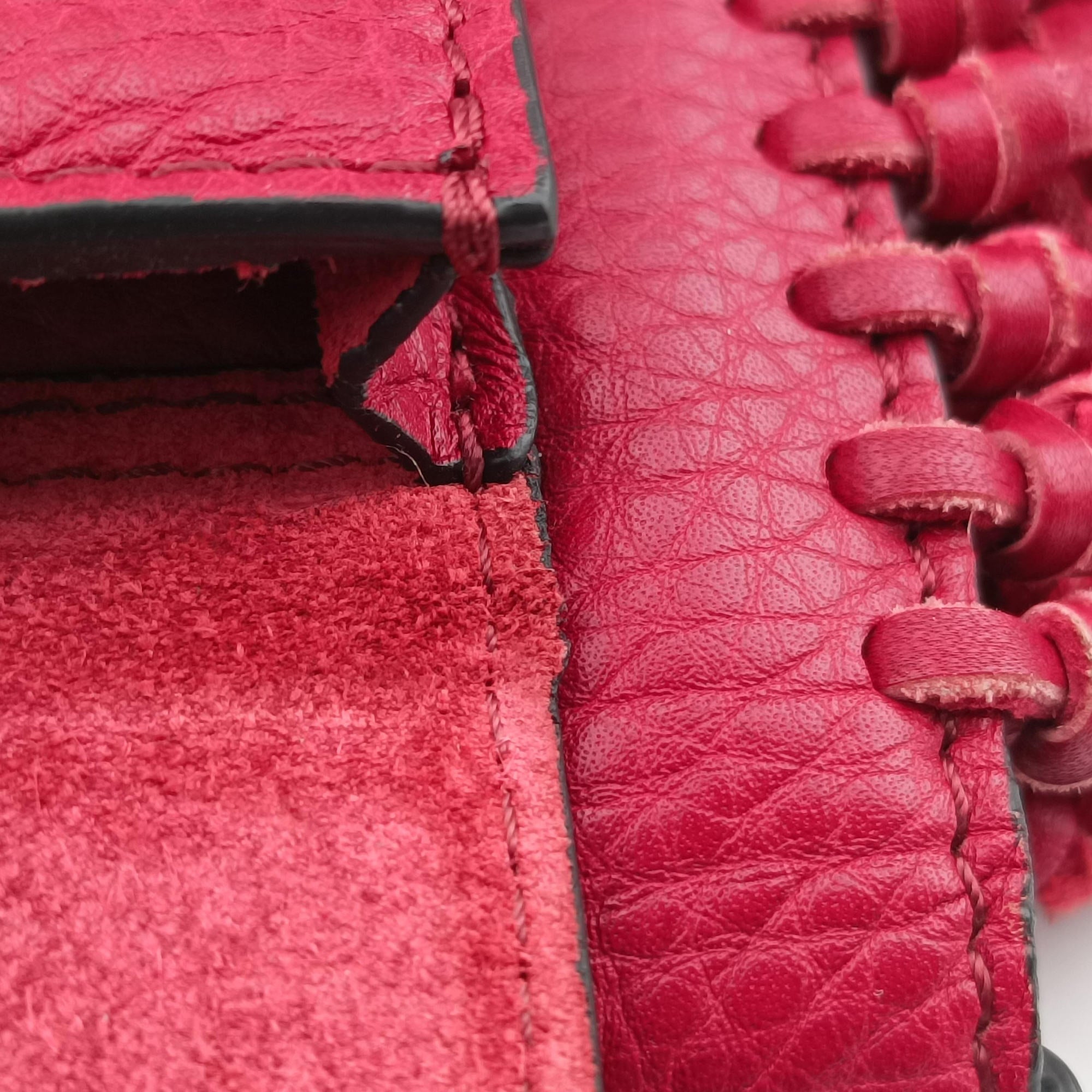 Vintage Valentino Griffin Fringe Red Leather  handbag | stylenewstar
