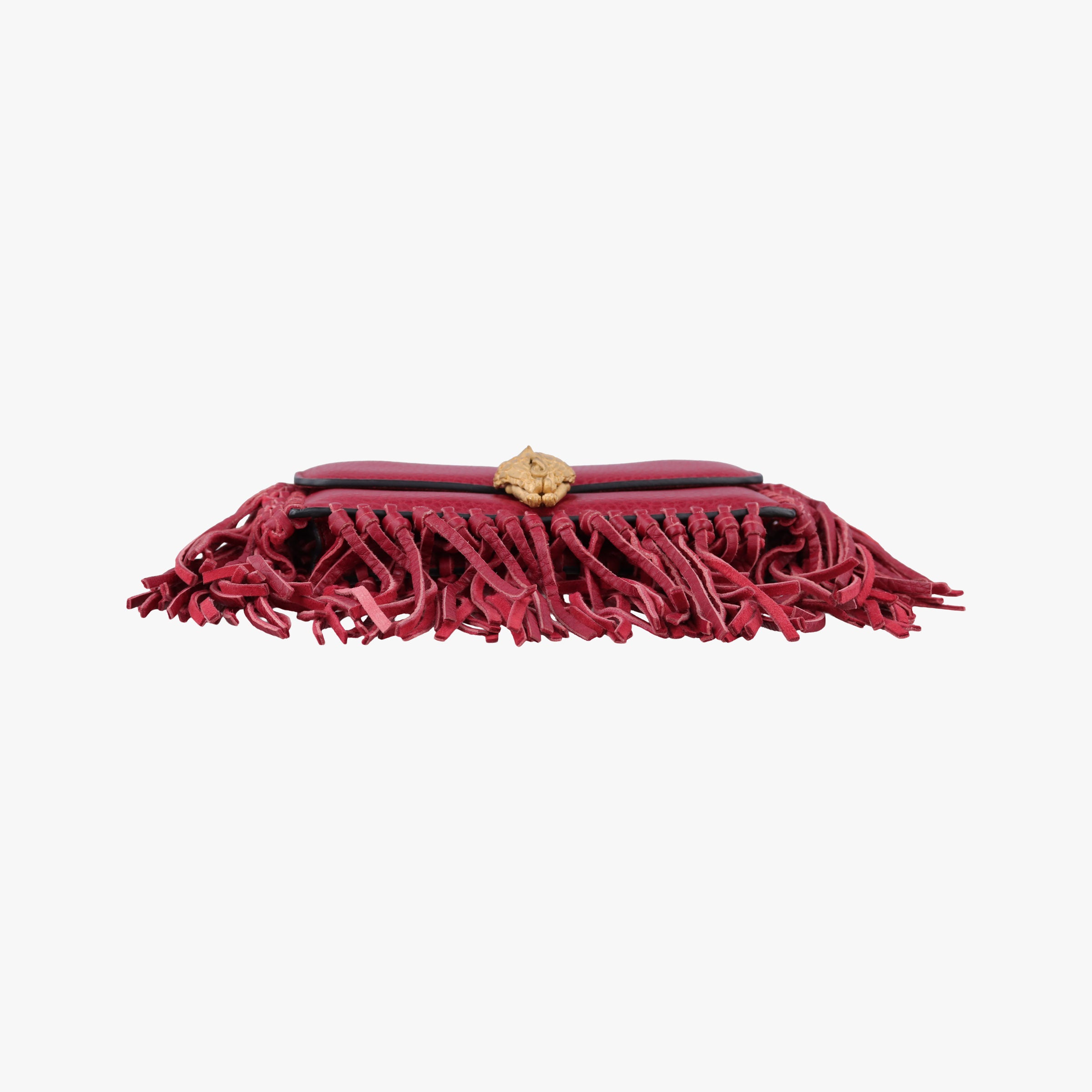Vintage Valentino Griffin Fringe Red Leather  handbag | stylenewstar