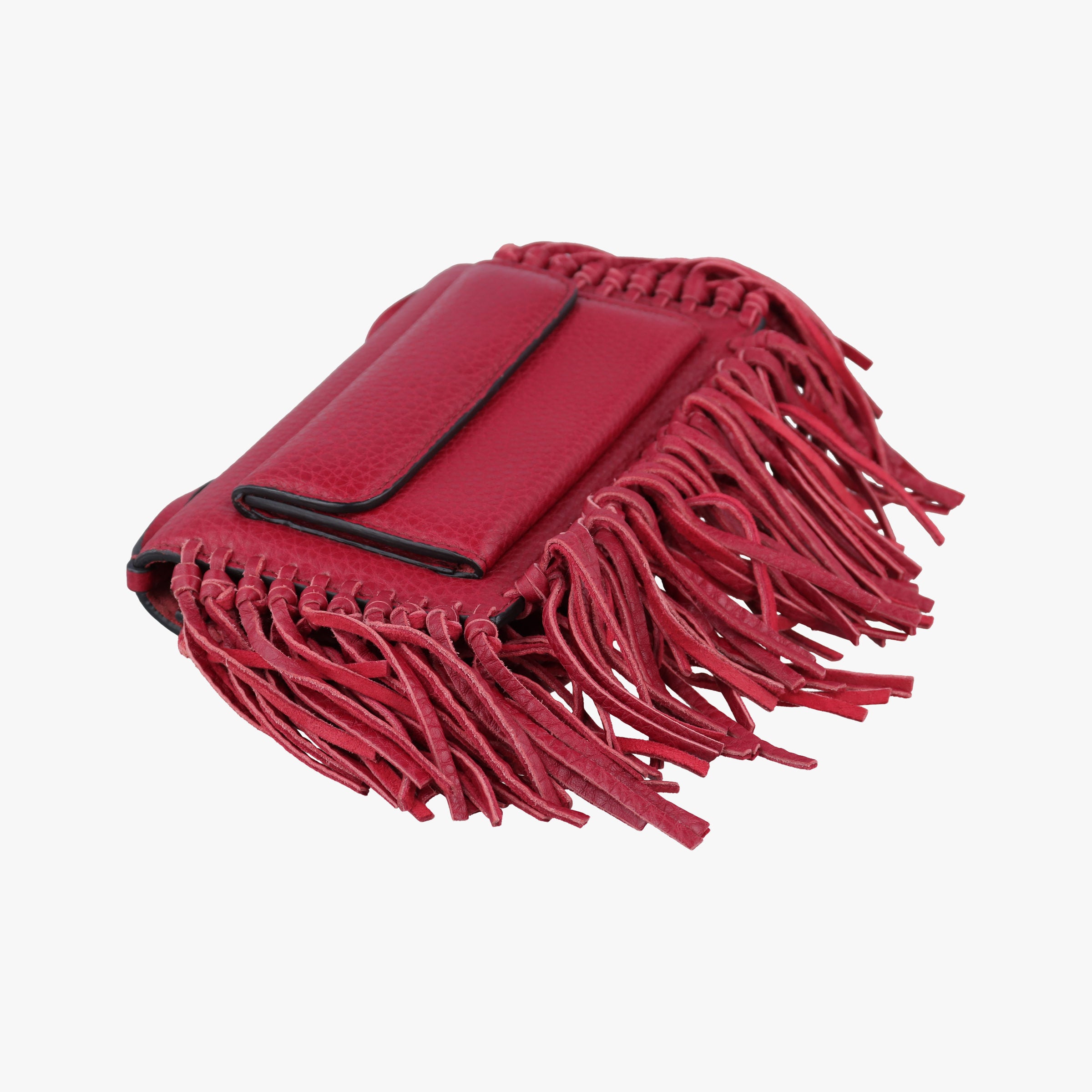 Vintage Valentino Griffin Fringe Red Leather  handbag | stylenewstar