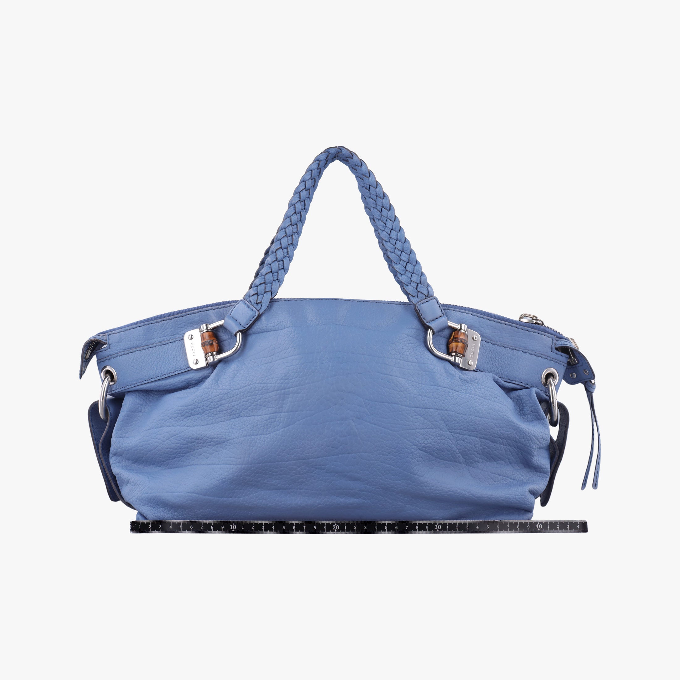 Pre-owned Gucci Bamboo Bar Blue Leather 232959 handbag | stylenewstar