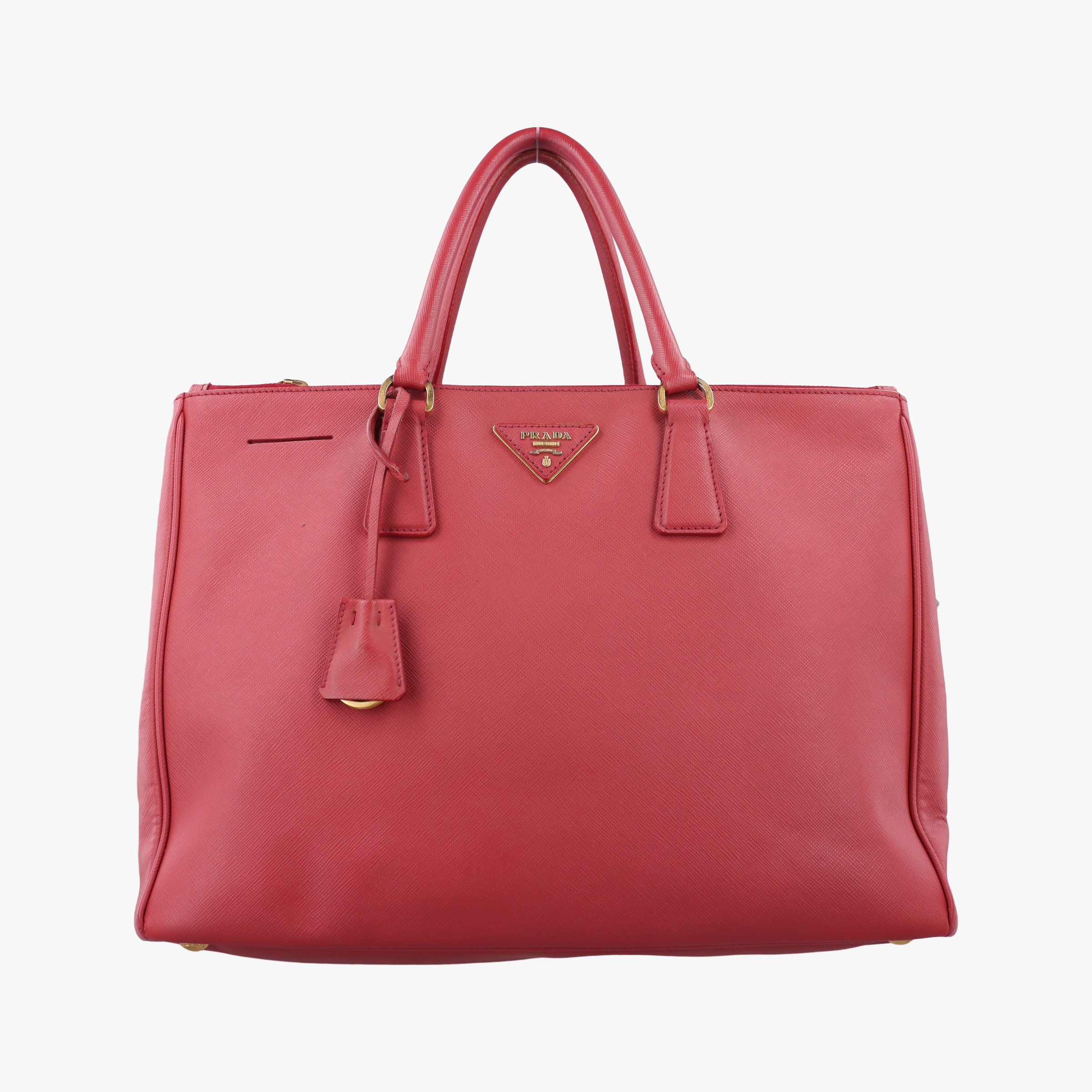 Pre-owned Prada Galleria Red SAFFIANO Leather BN1786 handbag | stylenewstar