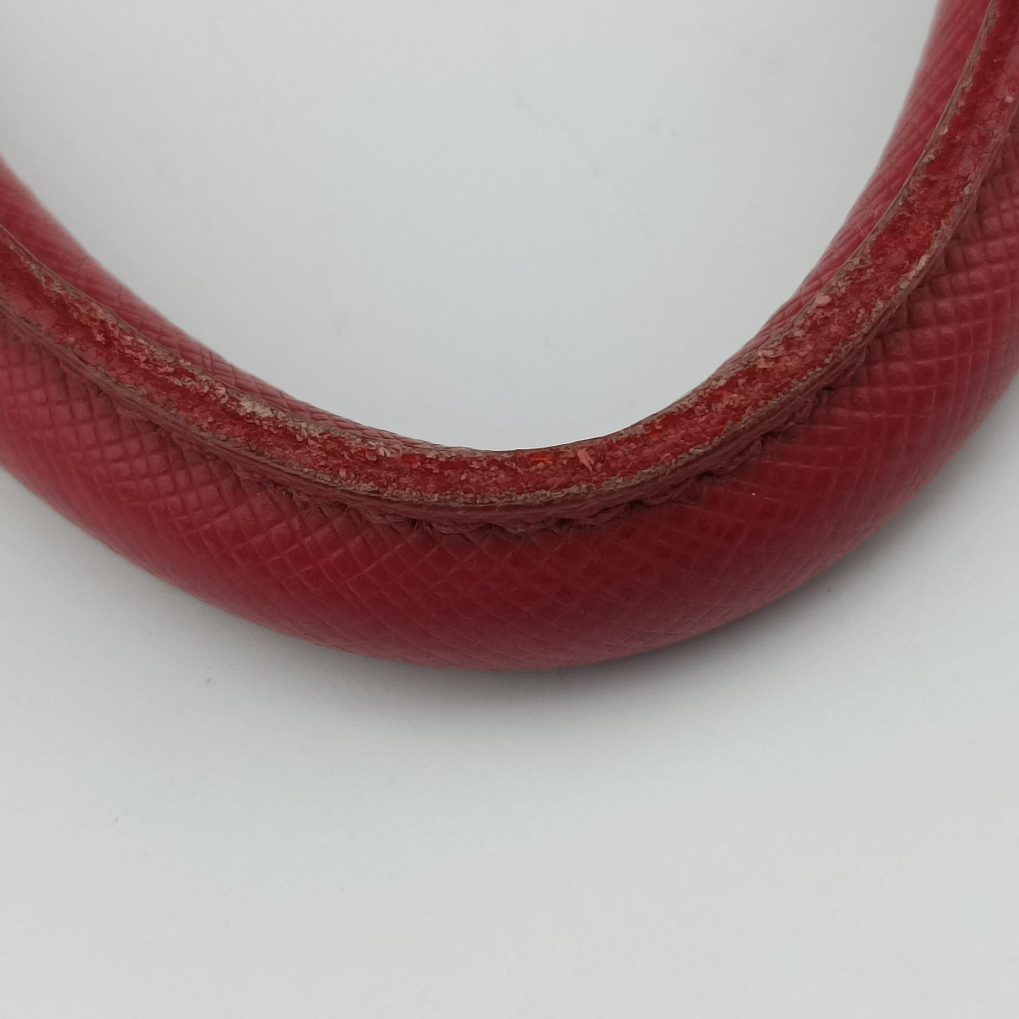 Pre-owned Prada Galleria Red SAFFIANO Leather BN1786 handbag | stylenewstar