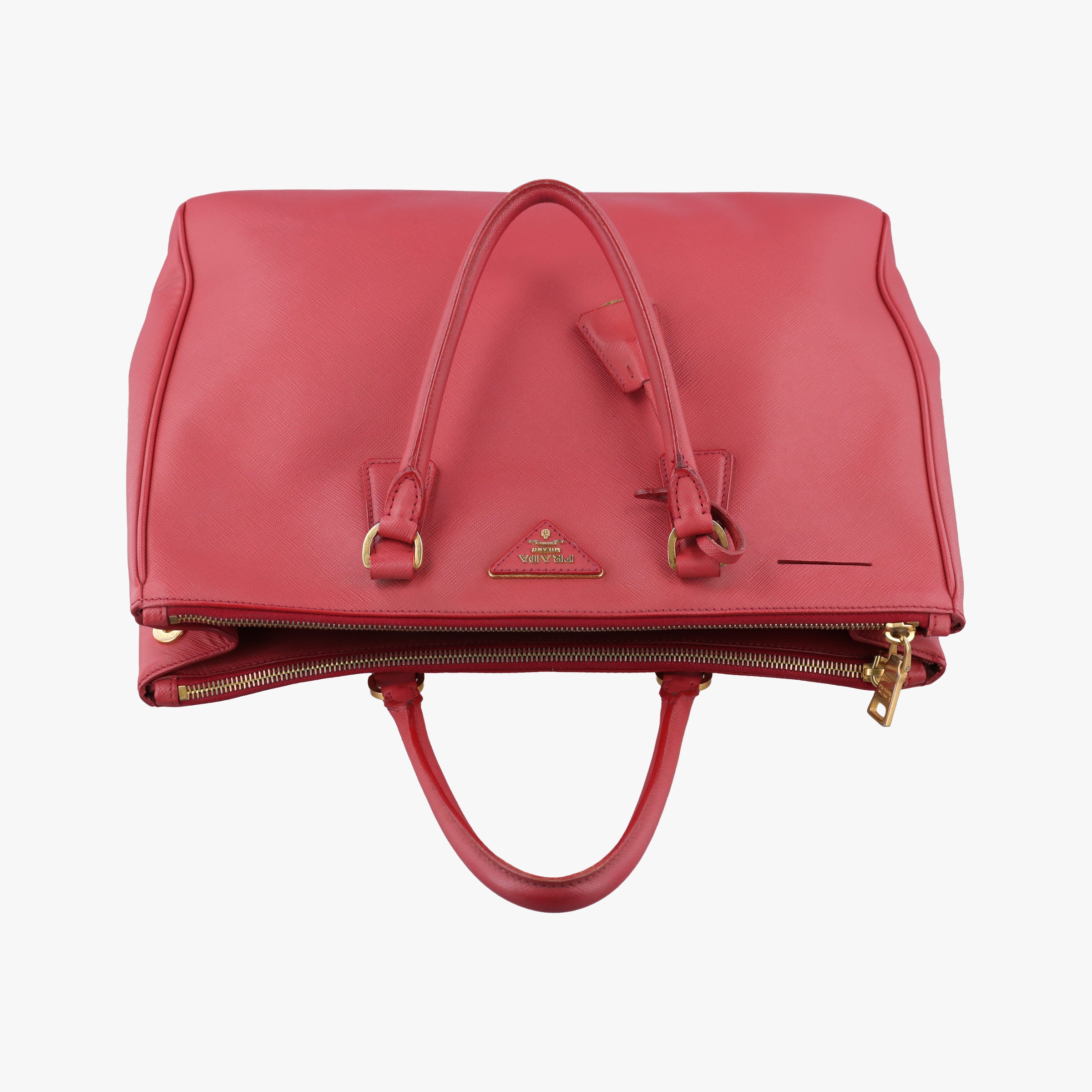 Pre-owned Prada Galleria Red SAFFIANO Leather BN1786 handbag | stylenewstar