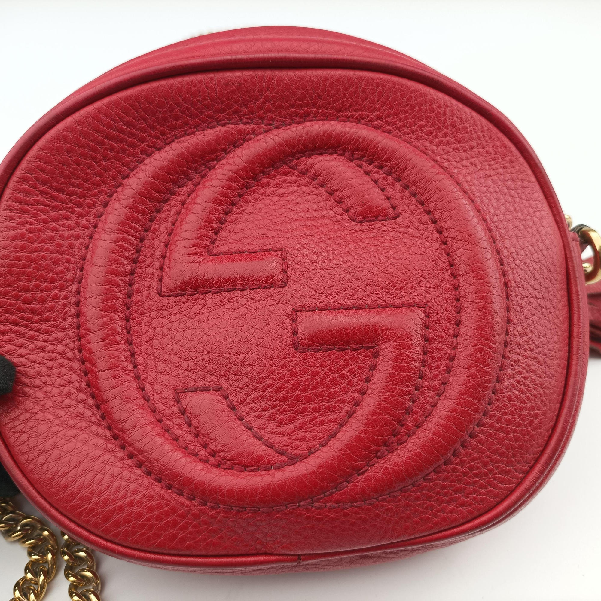 Pre-owned Gucci Soho Red Leather 353965 shoulderbag | stylenewstar