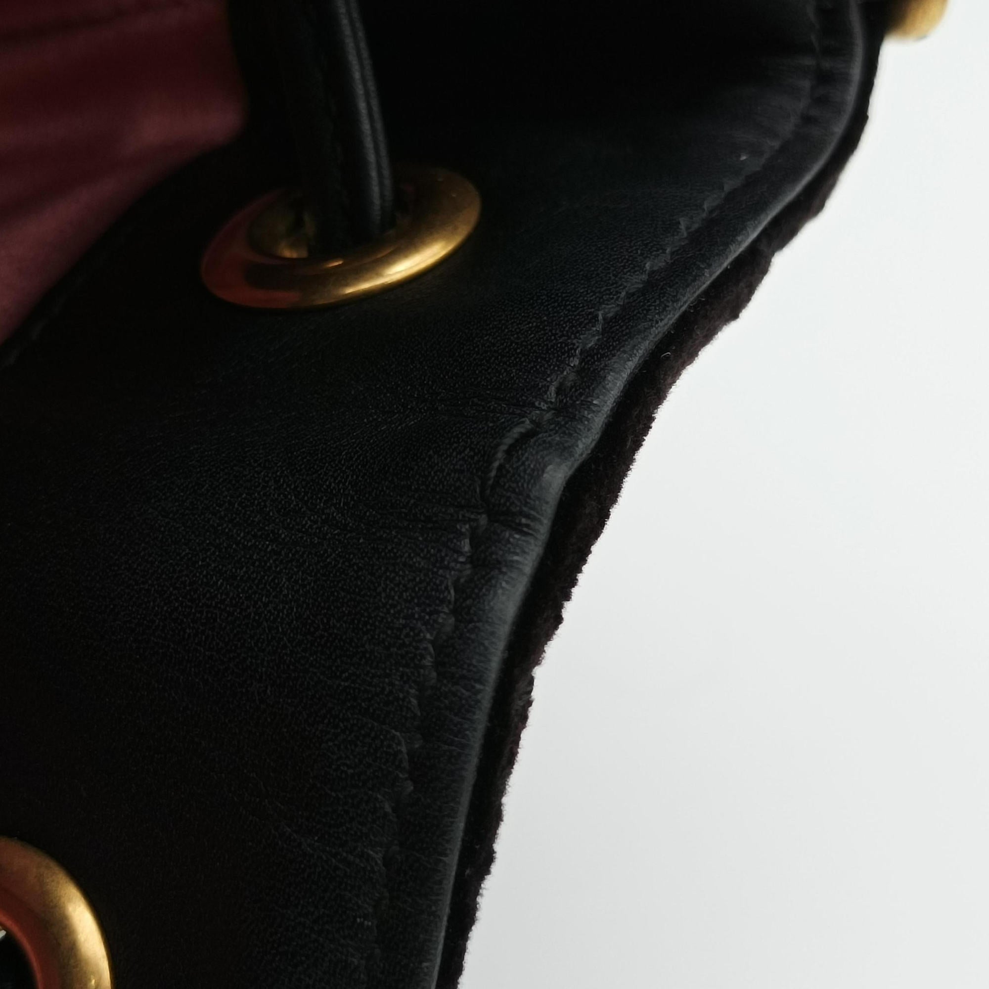 Vintage Gucci GG Marmont Black velour 525081 shoulderbag | stylenewstar