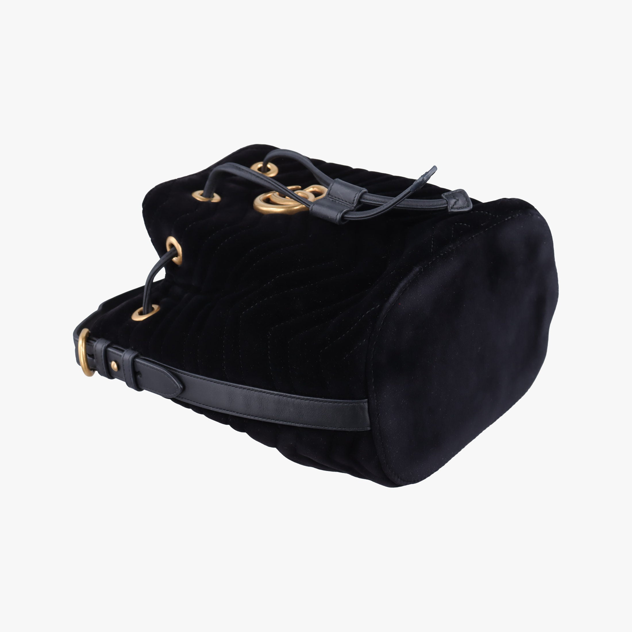 Vintage Gucci GG Marmont Black velour 525081 shoulderbag | stylenewstar