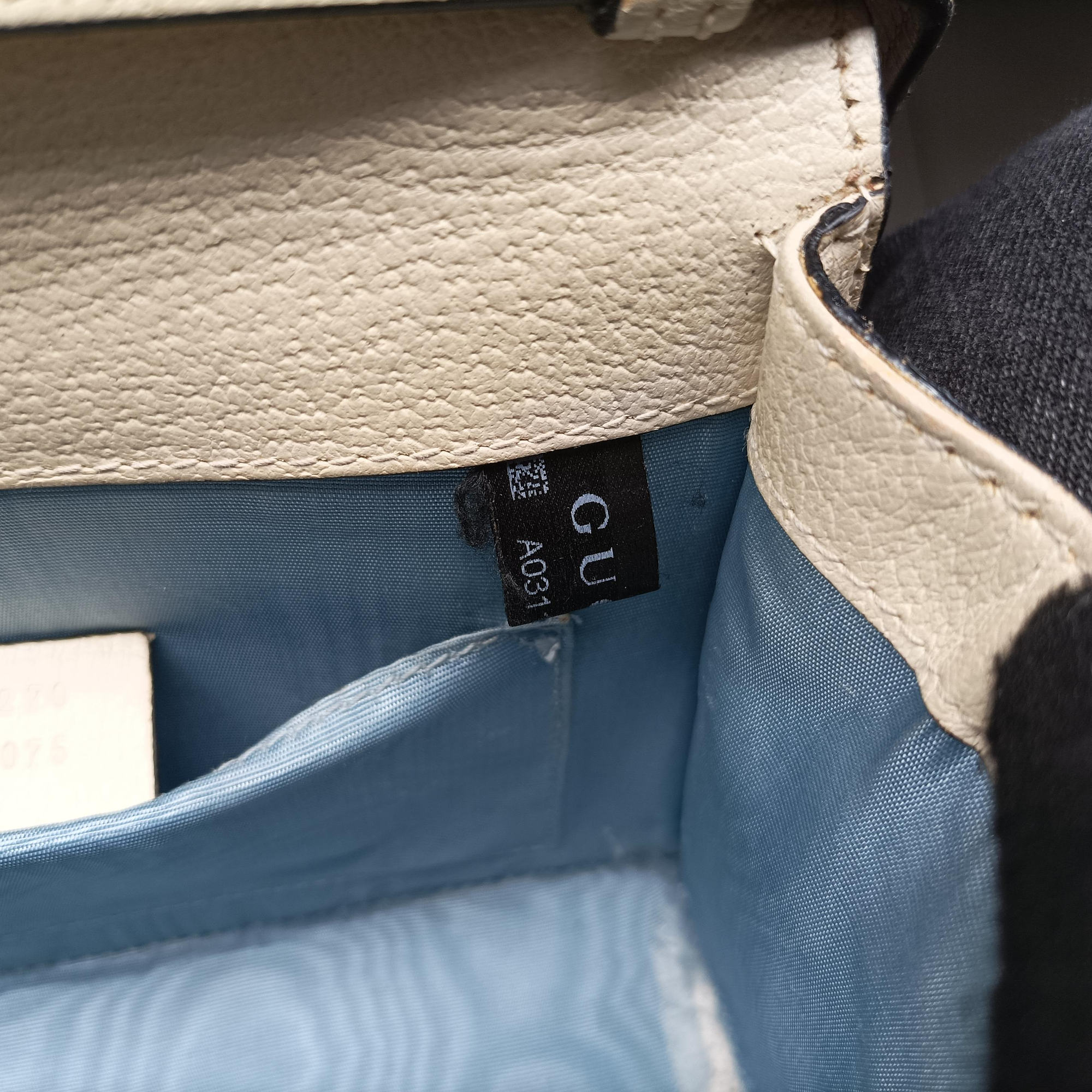 Pre-owned Gucci Sylvie Ivory×navy×red Leather 470270 shoulderbag | stylenewstar