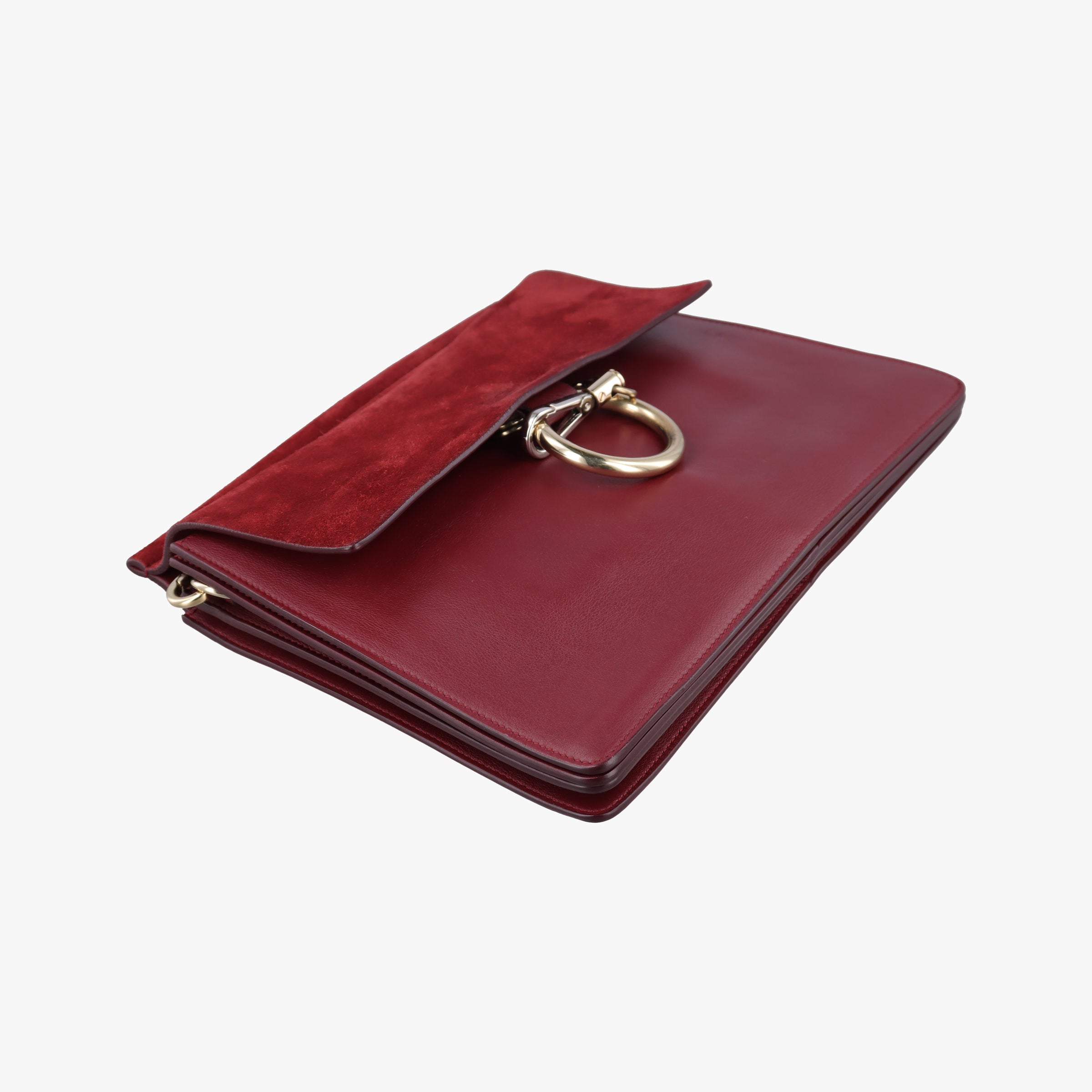 Secondhand Chloe FAYE Burgundy Suede × leather  shoulderbag | stylenewstar