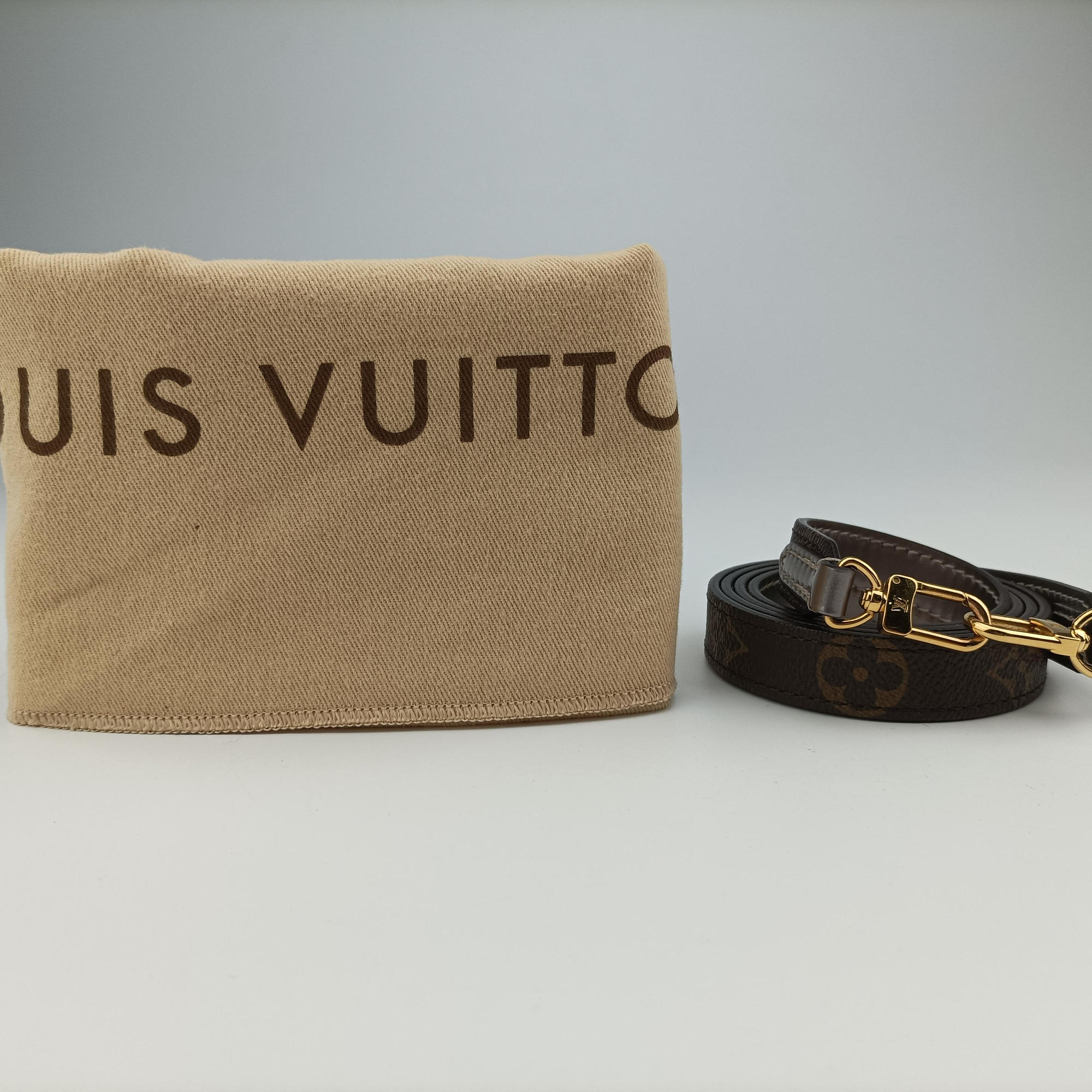 Pre-owned Louis Vuitton PETIT SAC PLAT Taupe Vernis M90564 shoulderbag | stylenewstar