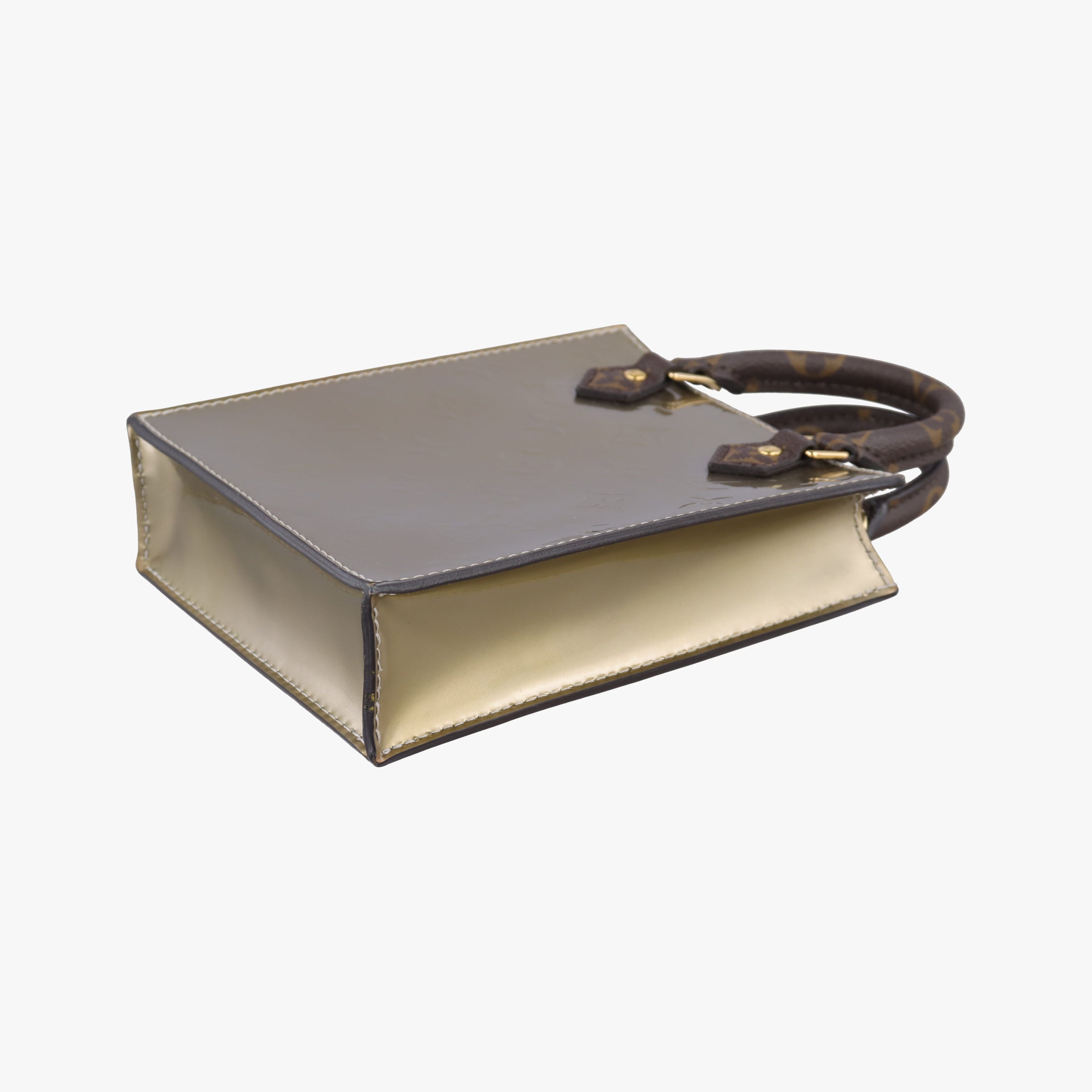 Pre-owned Louis Vuitton PETIT SAC PLAT Taupe Vernis M90564 shoulderbag | stylenewstar