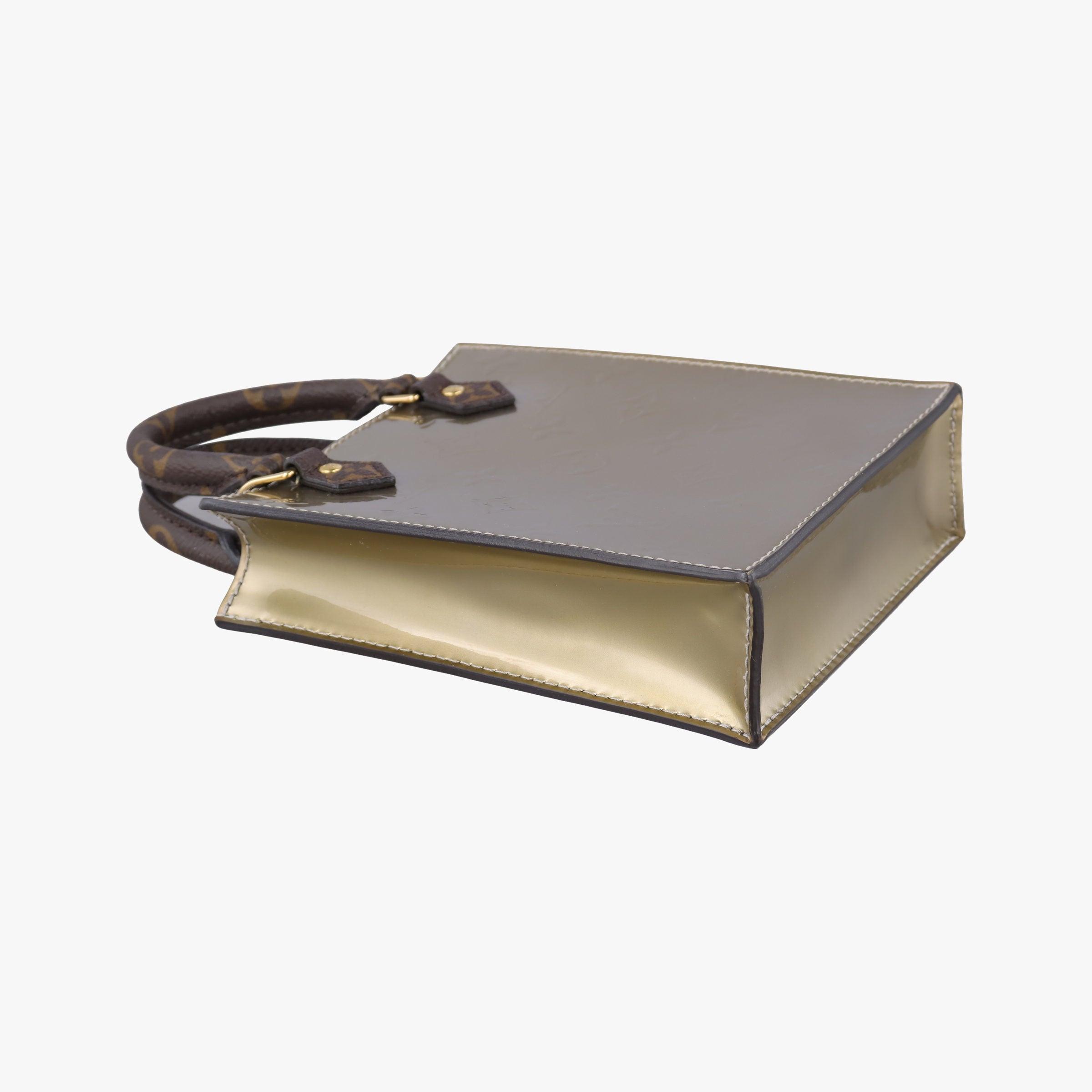 Pre-owned Louis Vuitton PETIT SAC PLAT Taupe Vernis M90564 shoulderbag | stylenewstar