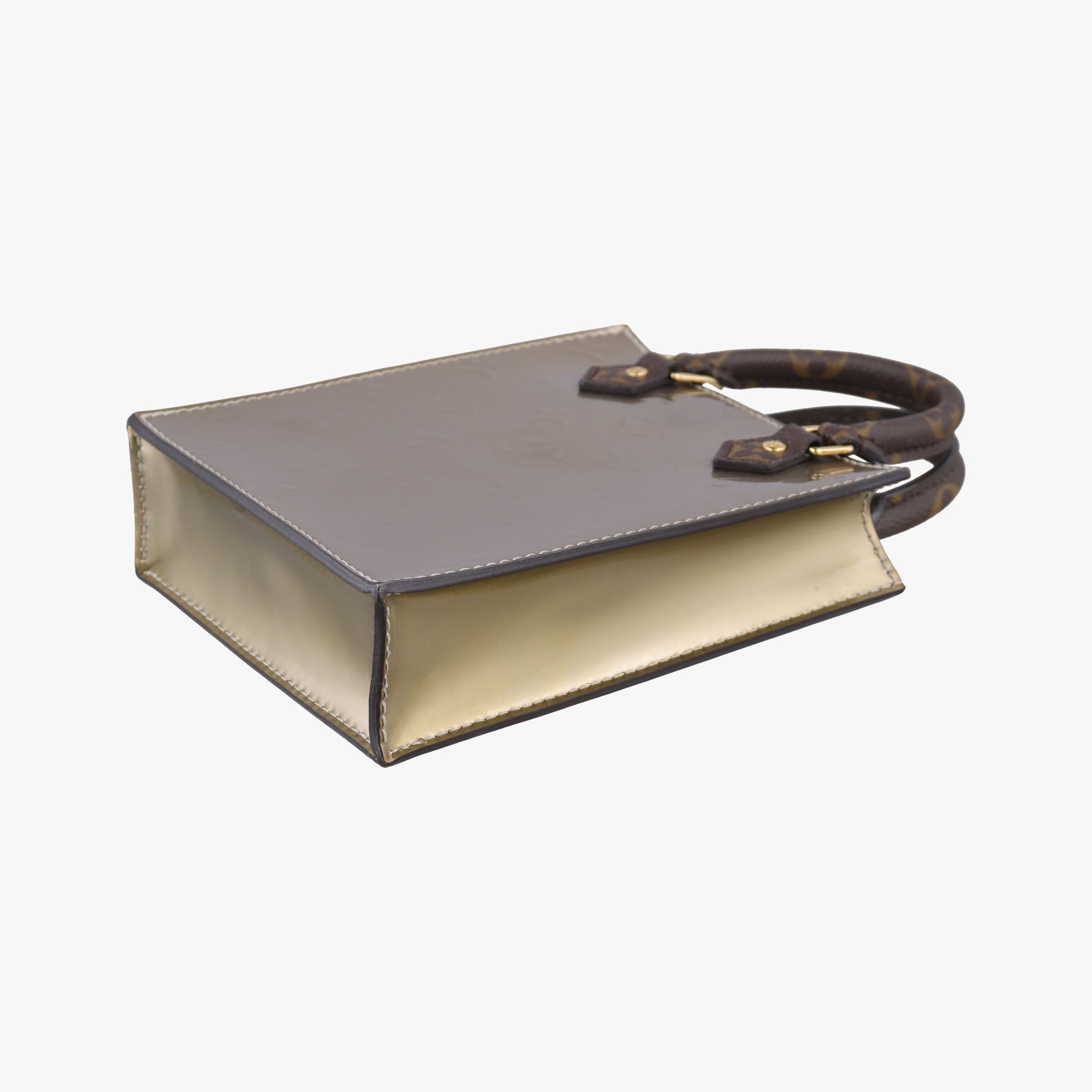 Pre-owned Louis Vuitton PETIT SAC PLAT Taupe Vernis M90564 shoulderbag | stylenewstar