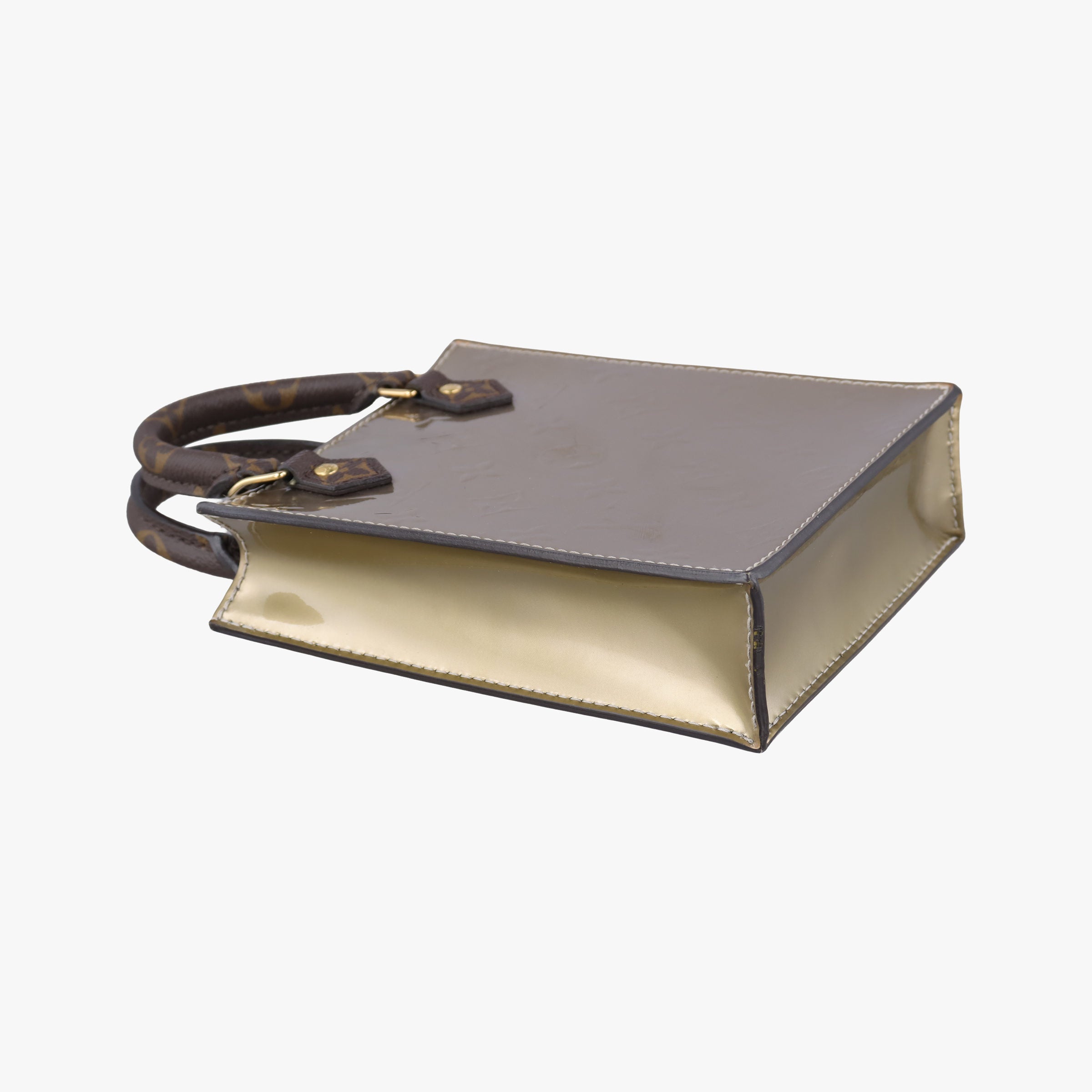 Pre-owned Louis Vuitton PETIT SAC PLAT Taupe Vernis M90564 shoulderbag | stylenewstar
