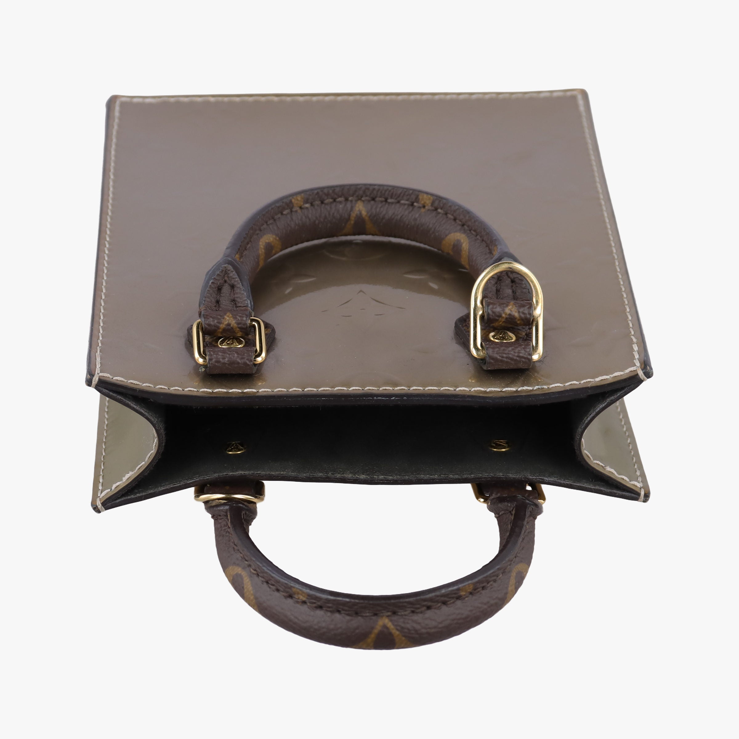 Pre-owned Louis Vuitton PETIT SAC PLAT Taupe Vernis M90564 shoulderbag | stylenewstar