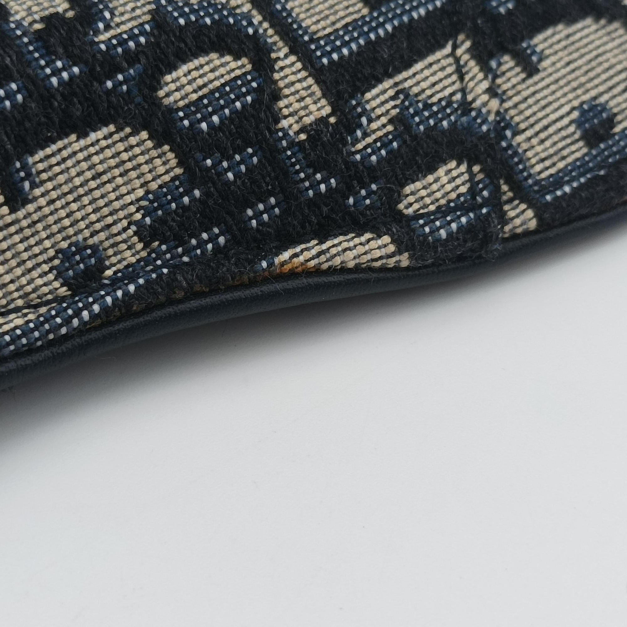 Pre-owned Christian Dior Saddle Navy Jacquard×Leather  bum bag/waist bag | stylenewstar