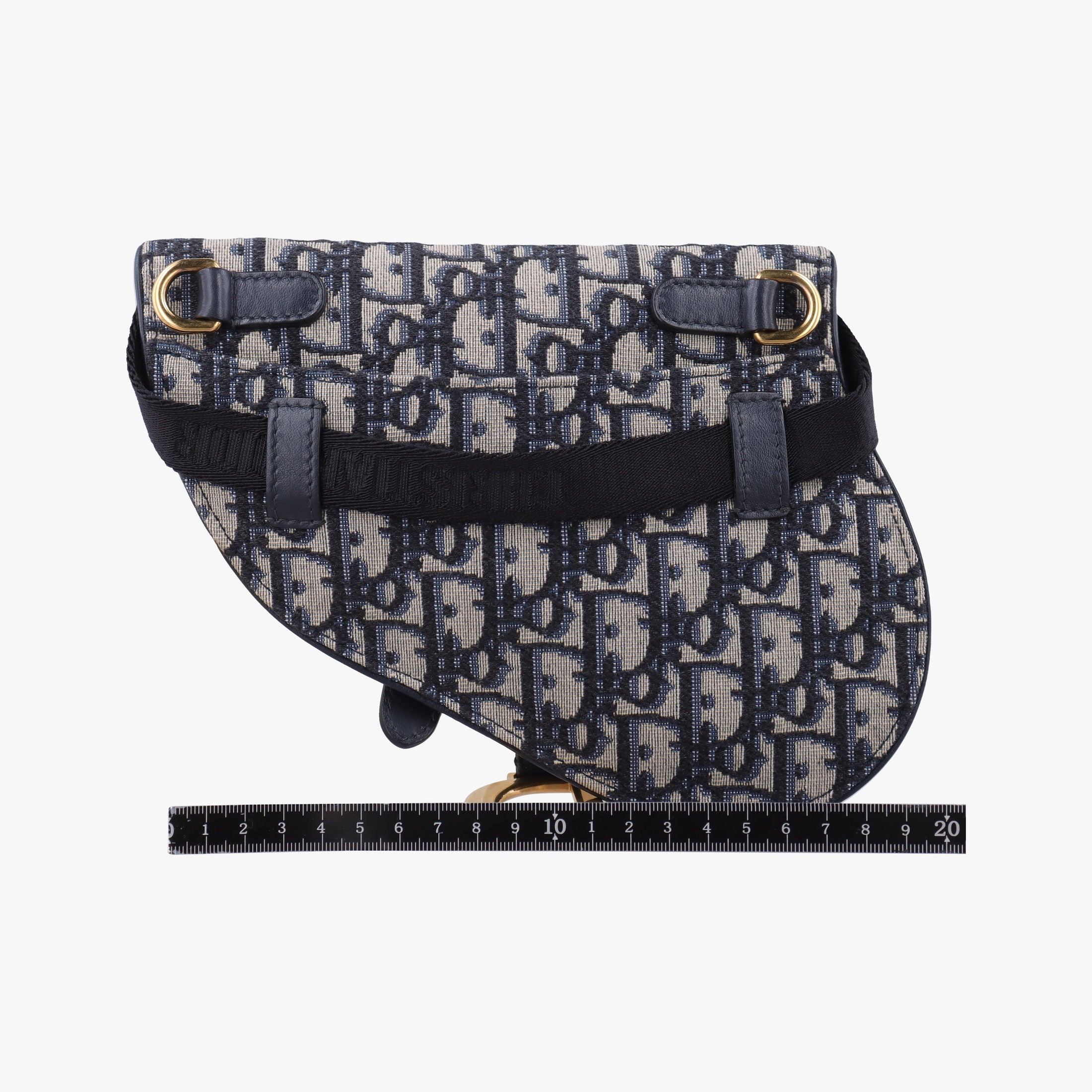 Pre-owned Christian Dior Saddle Navy Jacquard×Leather  bum bag/waist bag | stylenewstar