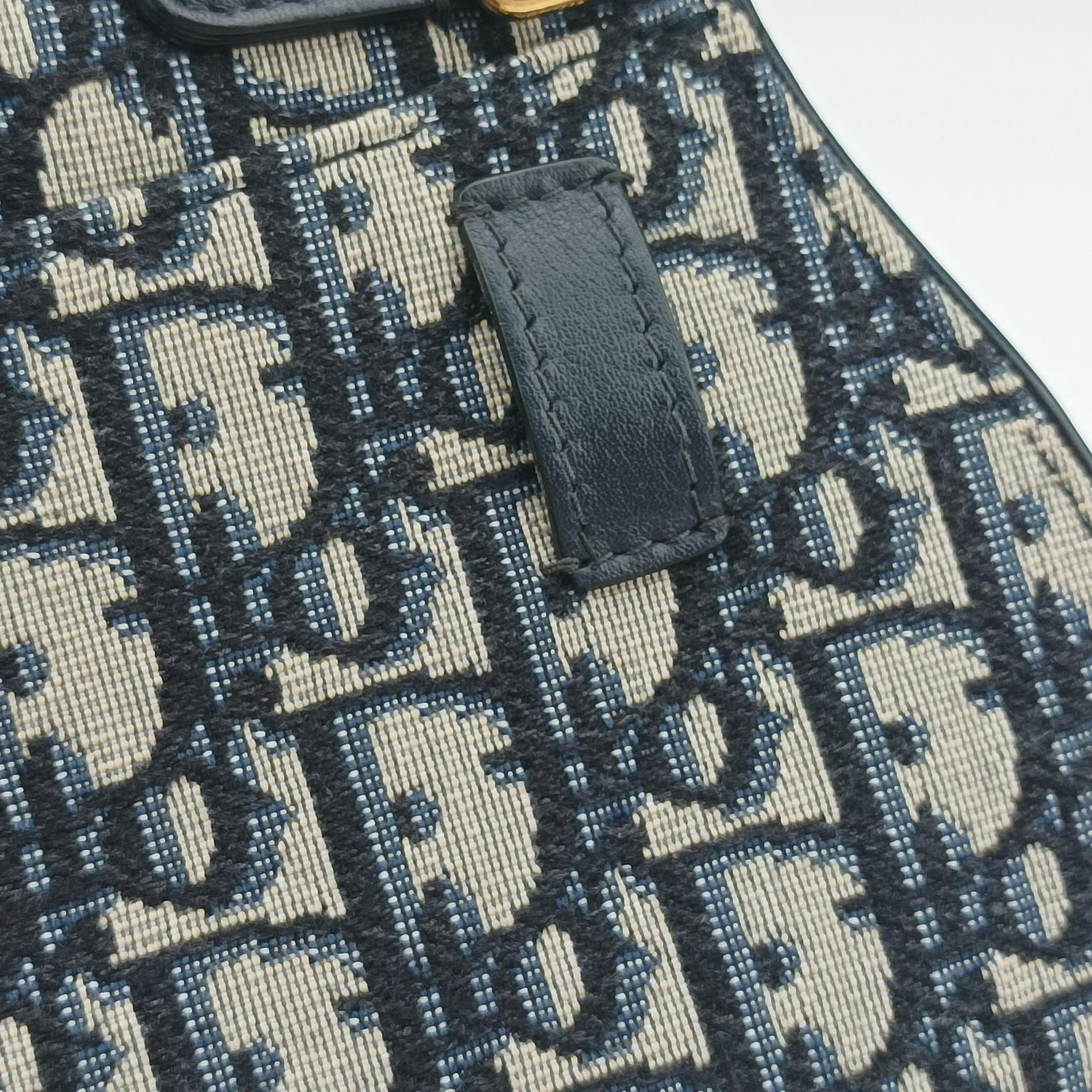 Pre-owned Christian Dior Saddle Navy Jacquard×Leather  bum bag/waist bag | stylenewstar