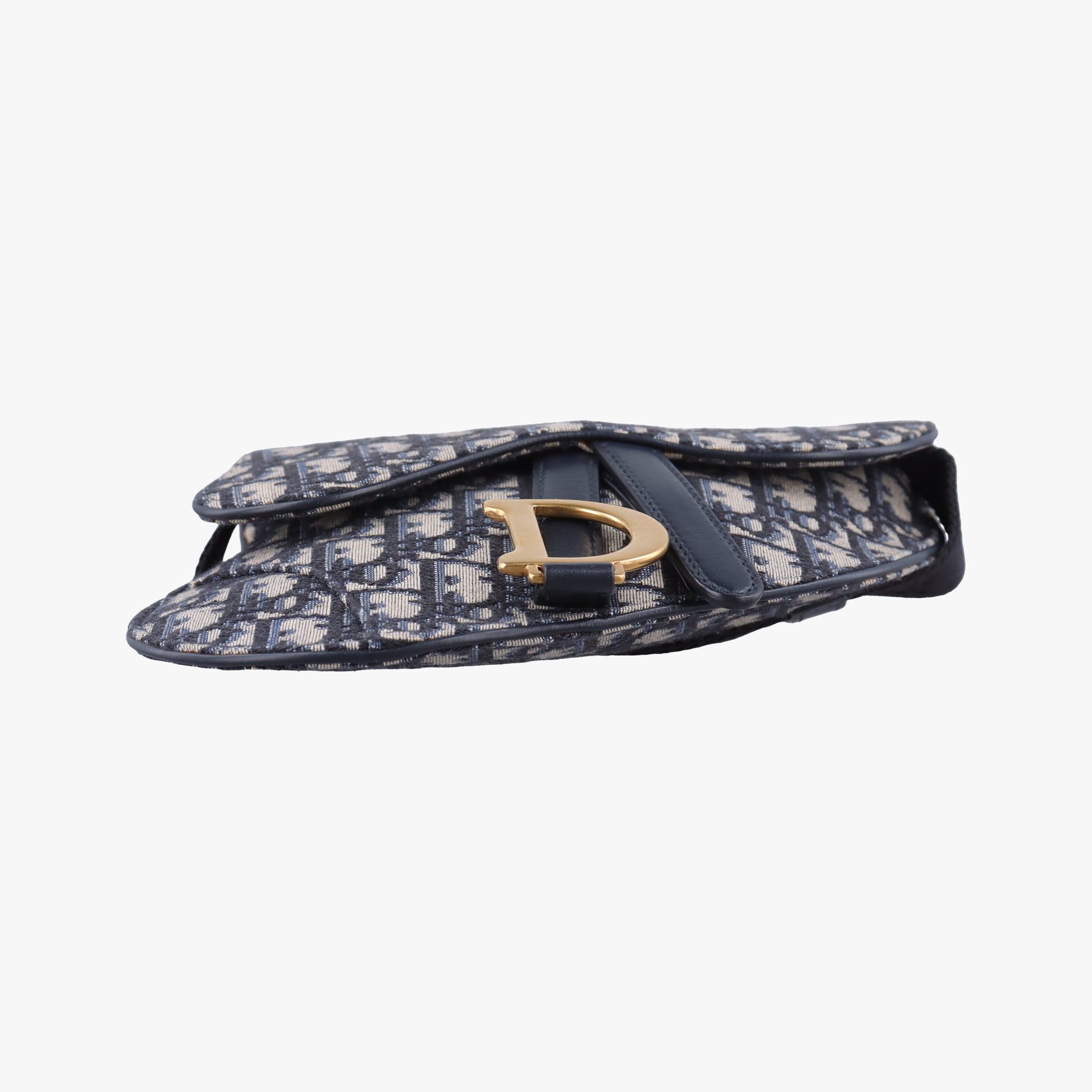 Pre-owned Christian Dior Saddle Navy Jacquard×Leather  bum bag/waist bag | stylenewstar