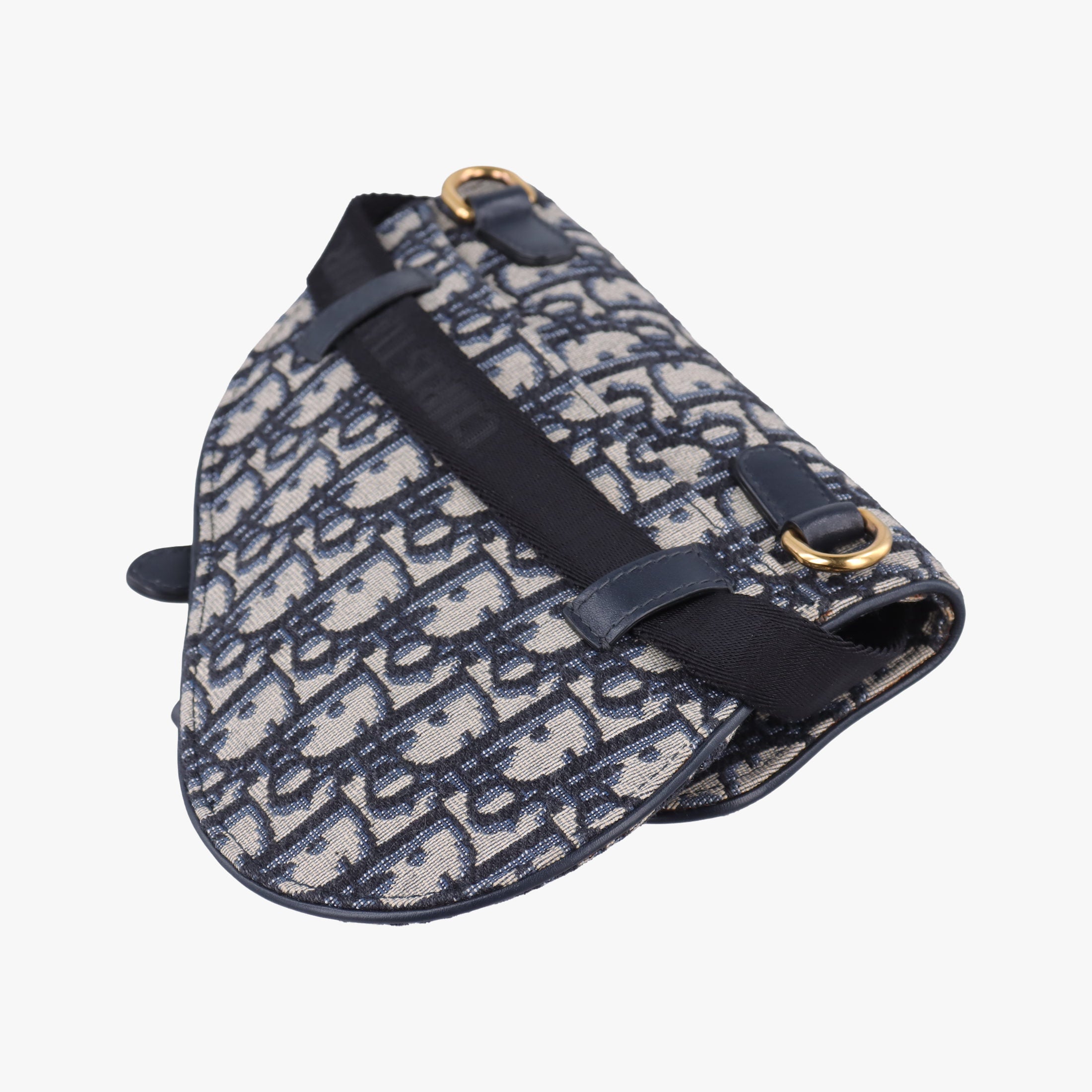 Pre-owned Christian Dior Saddle Navy Jacquard×Leather  bum bag/waist bag | stylenewstar