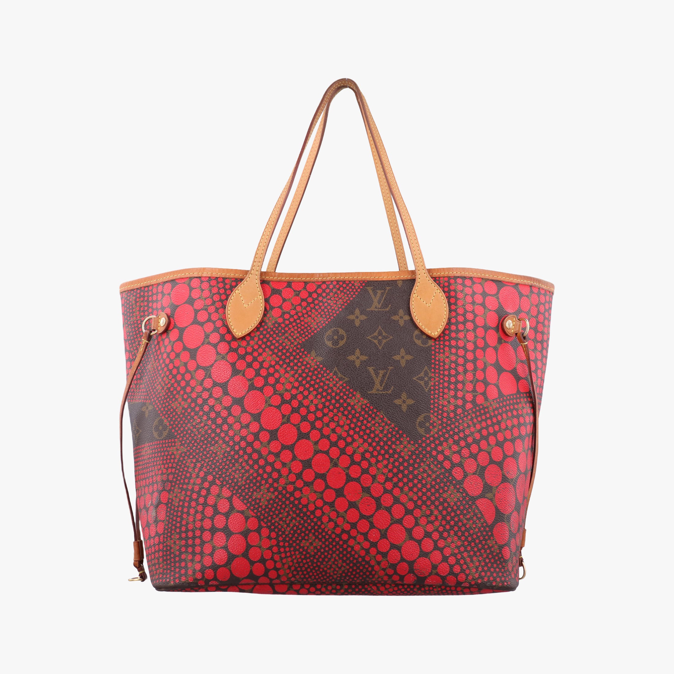 Pre-owned Louis Vuitton NEVERFULL MM Brown×Rouge Monogram Wave Dot M40686 shoulderbag | stylenewstar