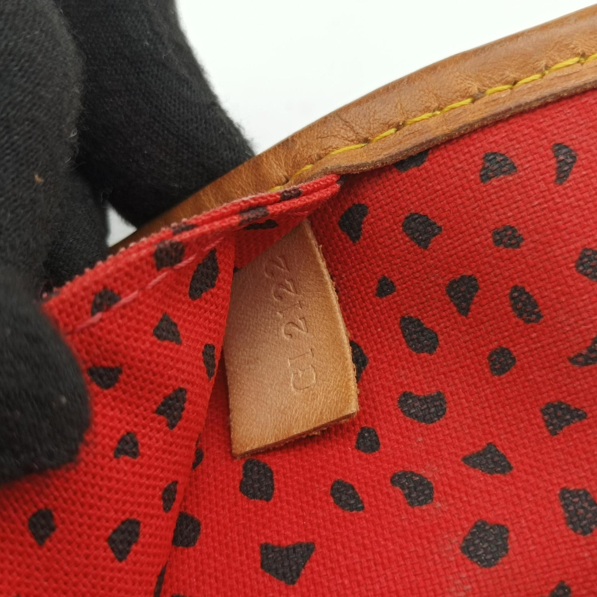 Pre-owned Louis Vuitton NEVERFULL MM Brown×Rouge Monogram Wave Dot M40686 shoulderbag | stylenewstar