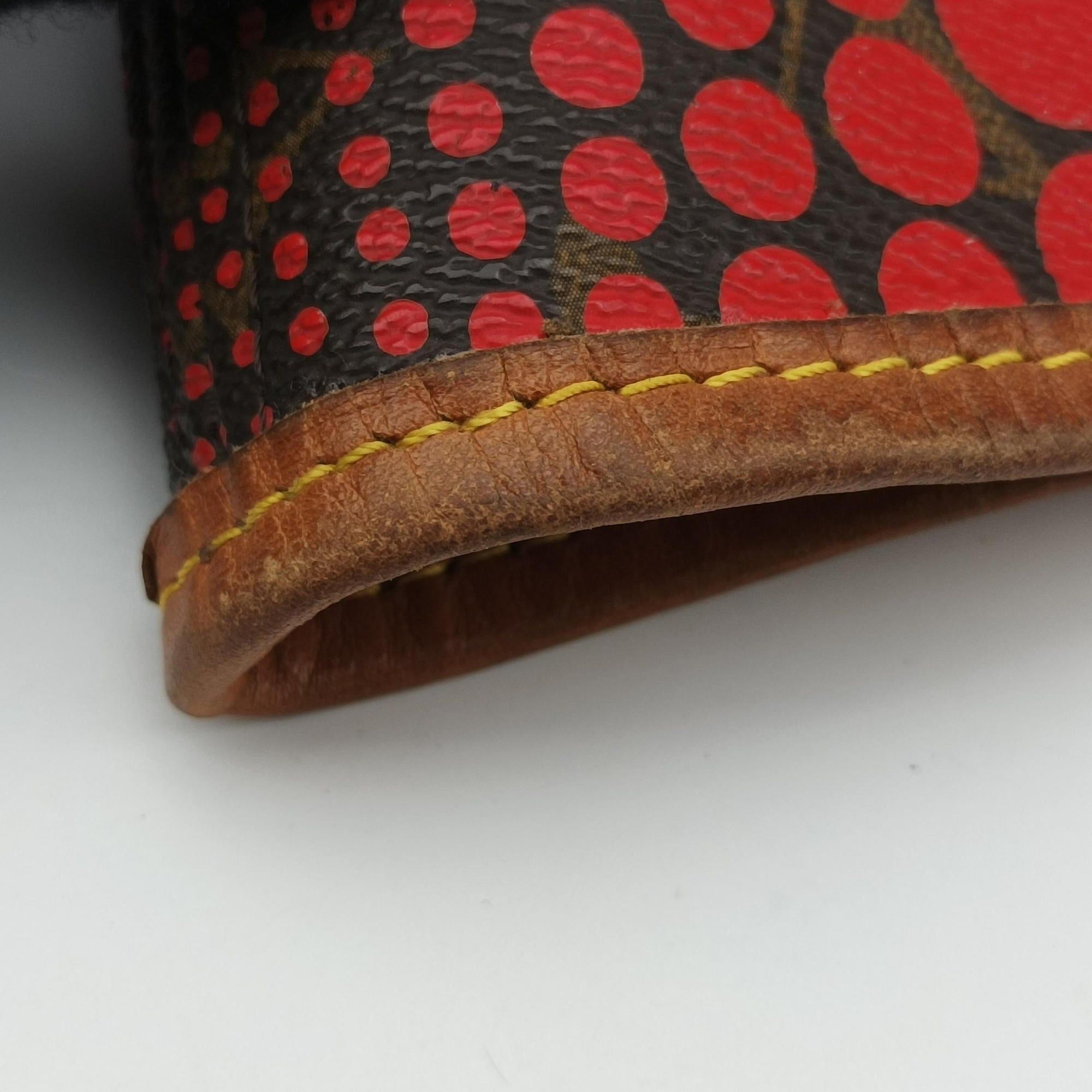 Pre-owned Louis Vuitton NEVERFULL MM Brown×Rouge Monogram Wave Dot M40686 shoulderbag | stylenewstar