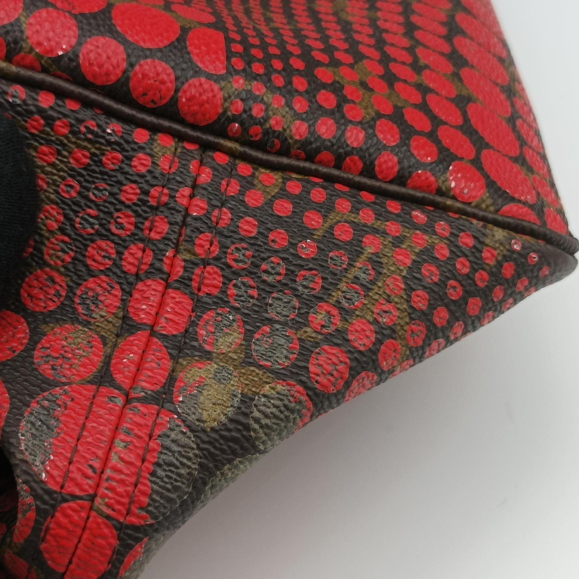 Pre-owned Louis Vuitton NEVERFULL MM Brown×Rouge Monogram Wave Dot M40686 shoulderbag | stylenewstar