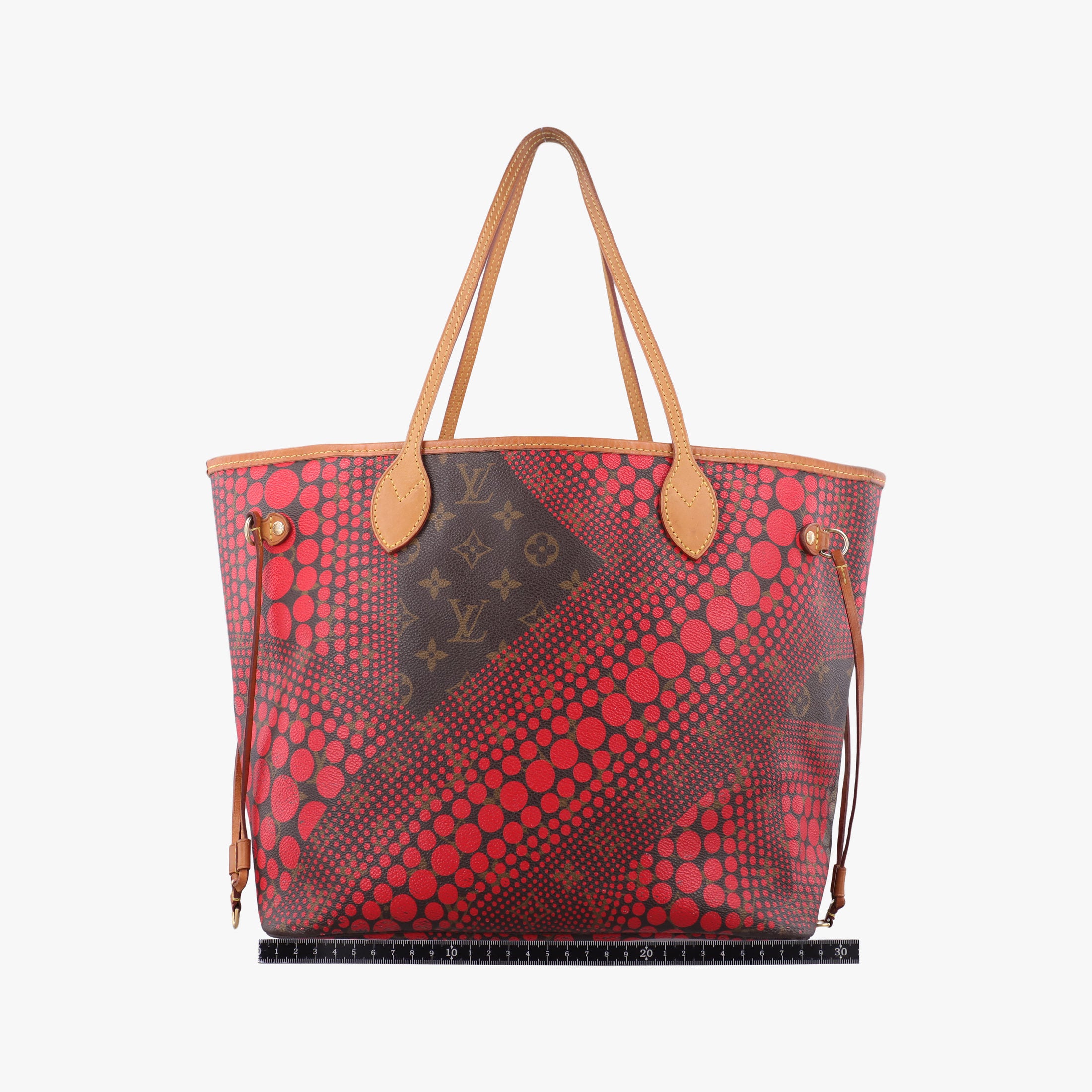 Pre-owned Louis Vuitton NEVERFULL MM Brown×Rouge Monogram Wave Dot M40686 shoulderbag | stylenewstar